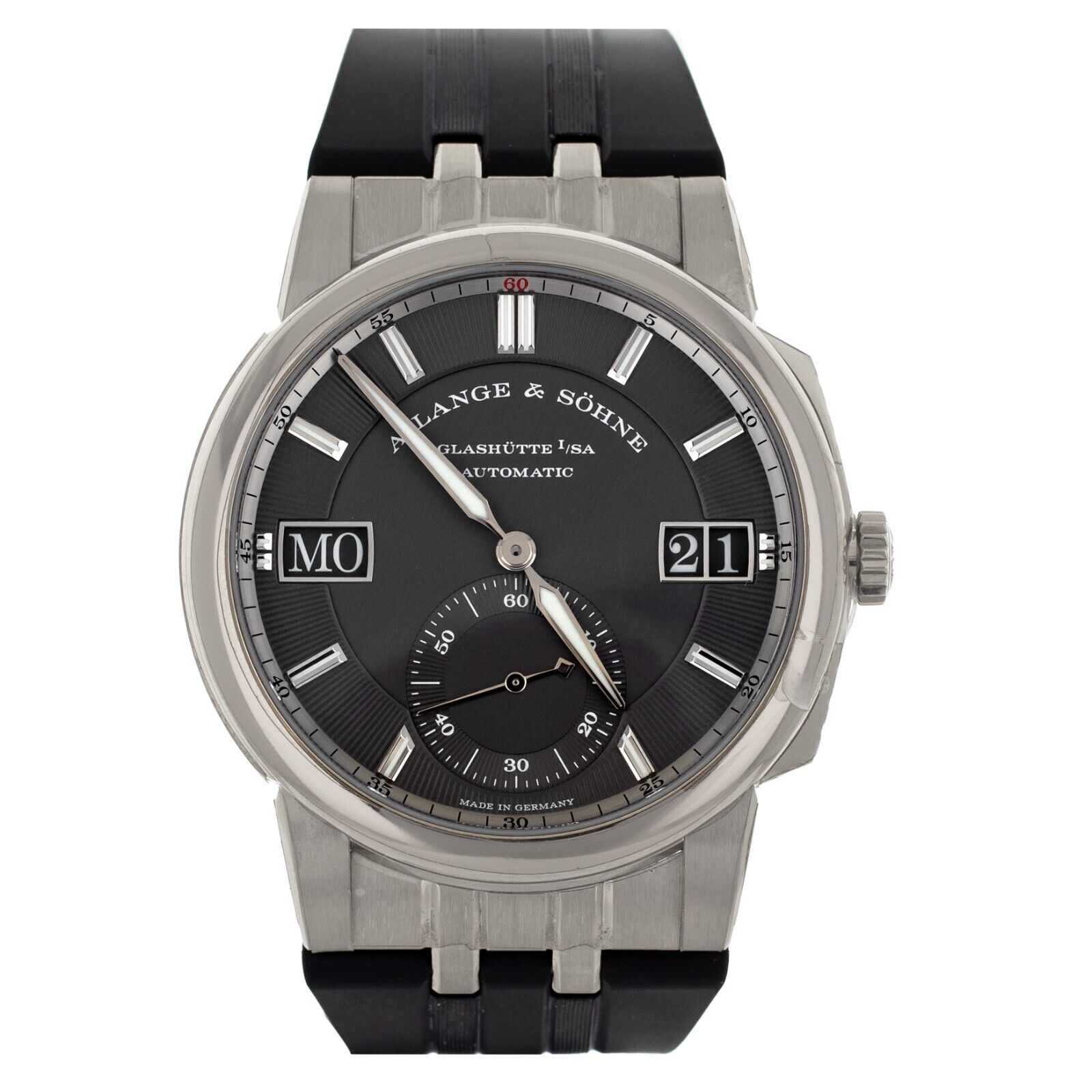 A. Lange  Sohne Odyssues White Gold Rubber Strap Day Date Watch