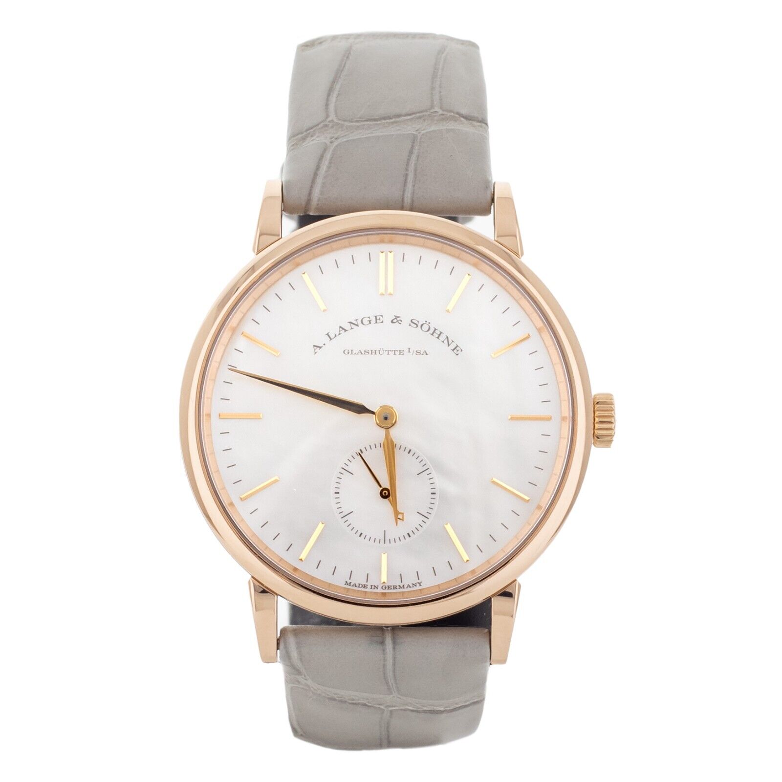 A. Lange  Sohne Saxonia Mother Of Pearl Rose Gold Manual Winding Watch