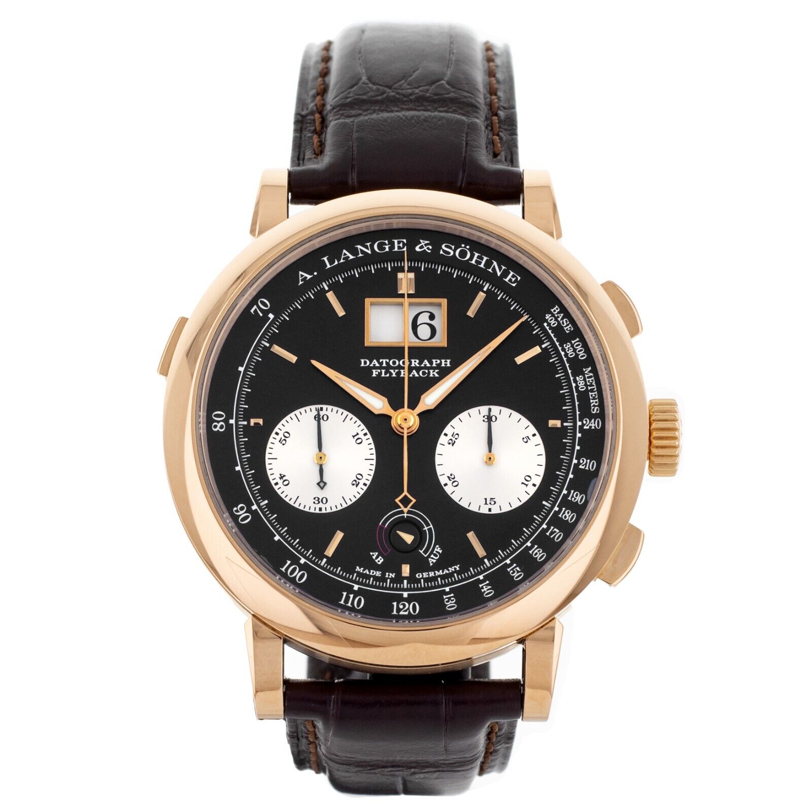 A. Lange  Sohne Datograph Flyback Black Dial Rose Gold Manual Watch