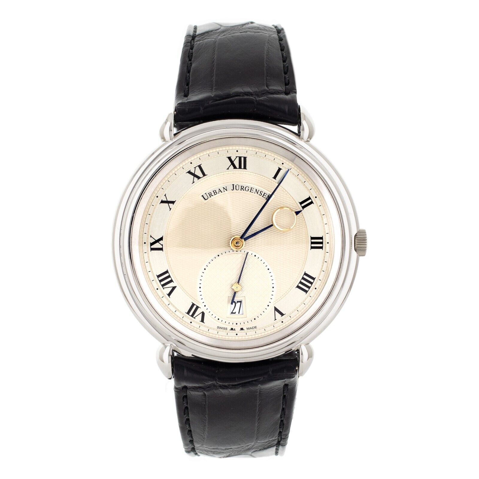 Urban Jürgensen Big 8 Silver Dial Platinum Case 37mm Manual Watch