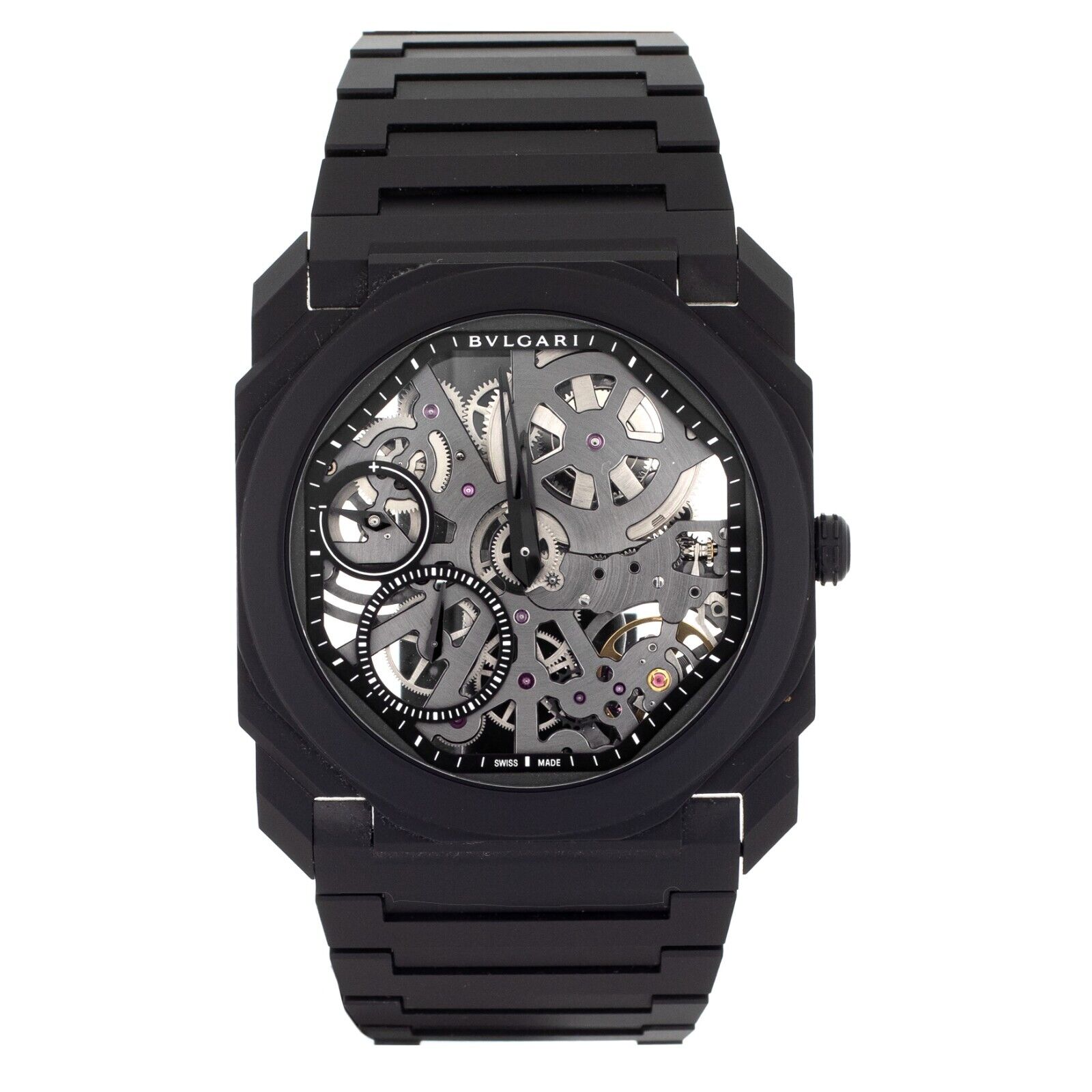 Bvlgari Octo Finissimo Skeleton Black Ceramic Case & Bracelet  Manual Watch