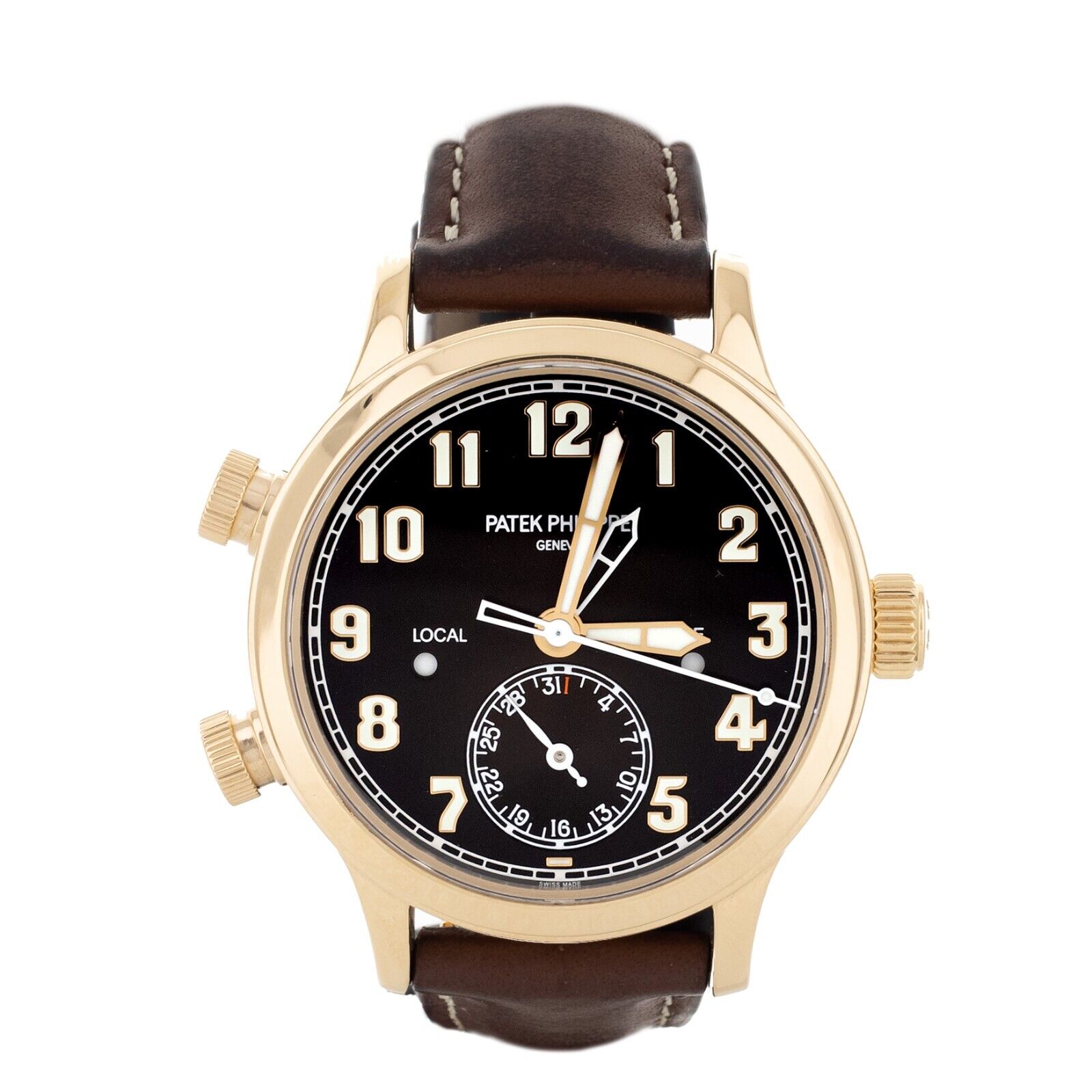 Patek Philippe Calatrava Pilot Travel Time Rose Gold Watch