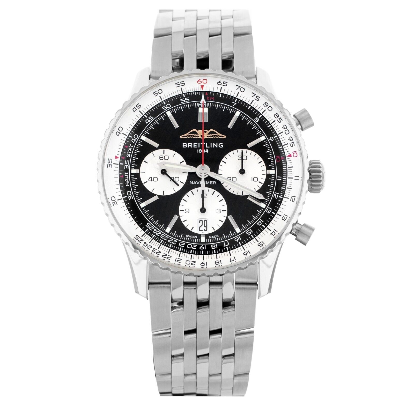 Breitling Navitimer Chronograph Black Dial Bracelet