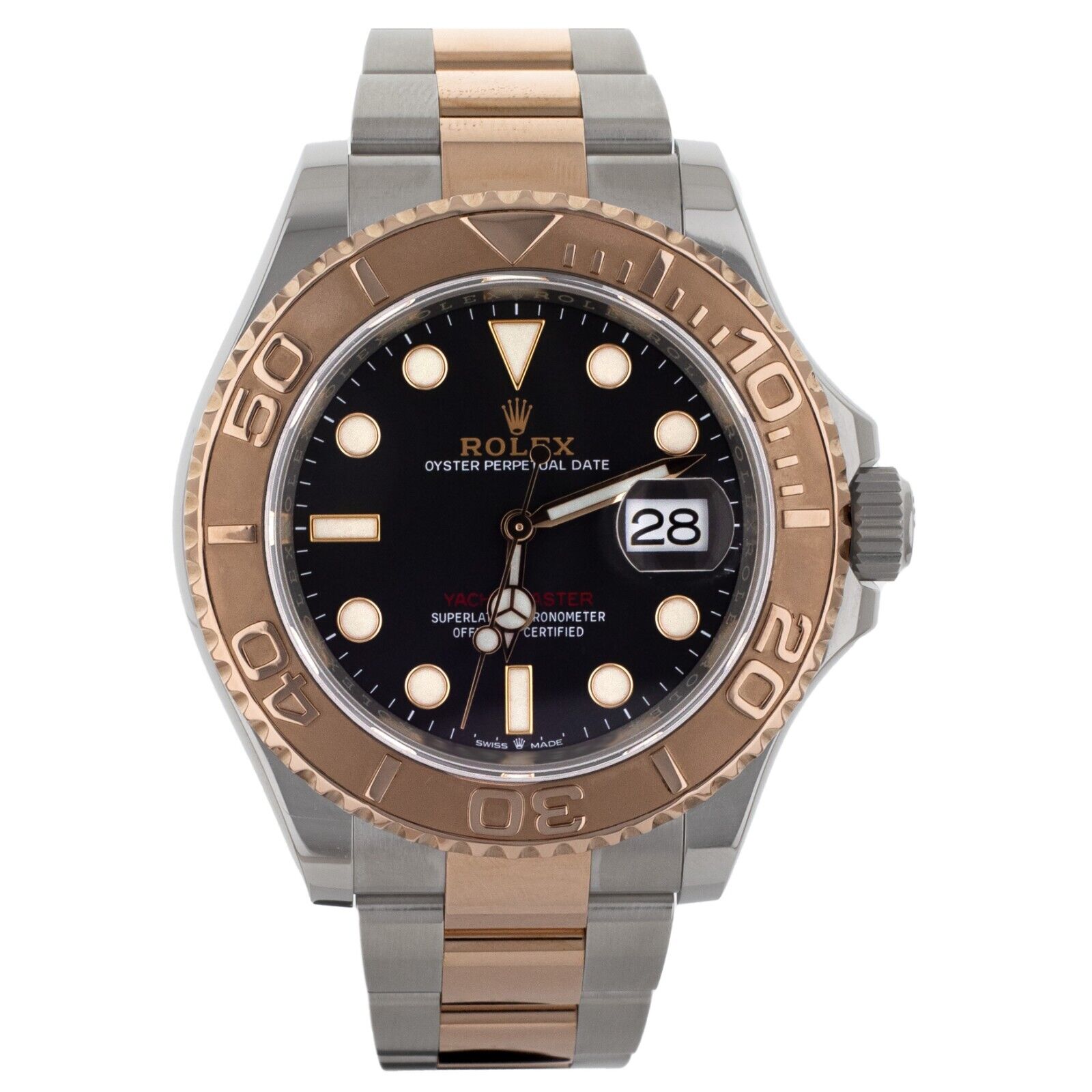 Rolex Yacht-Master Stainless Steel Rose Gold Black Dial