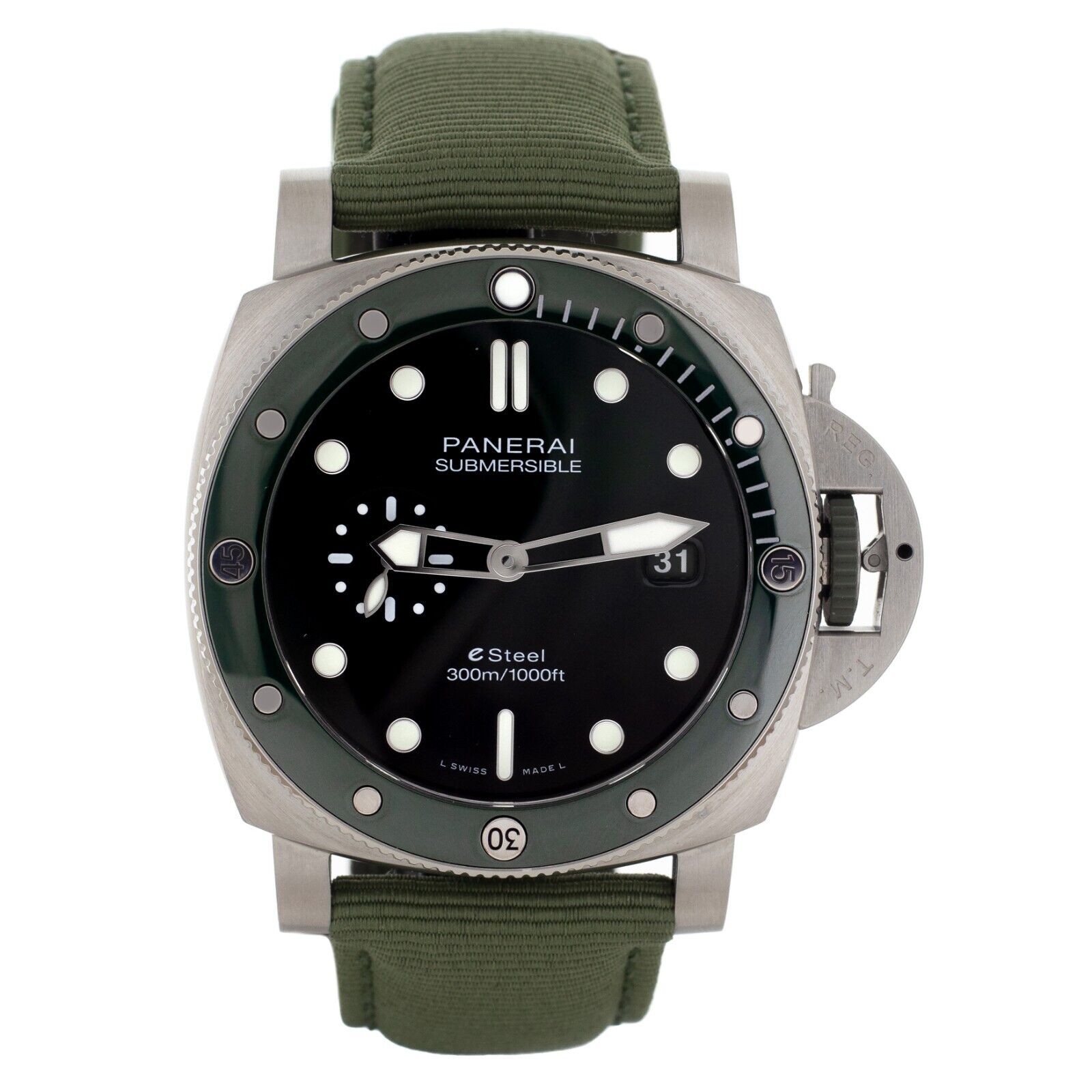 Panerai Submersible QuarantaQuattro eSteel Green Dial