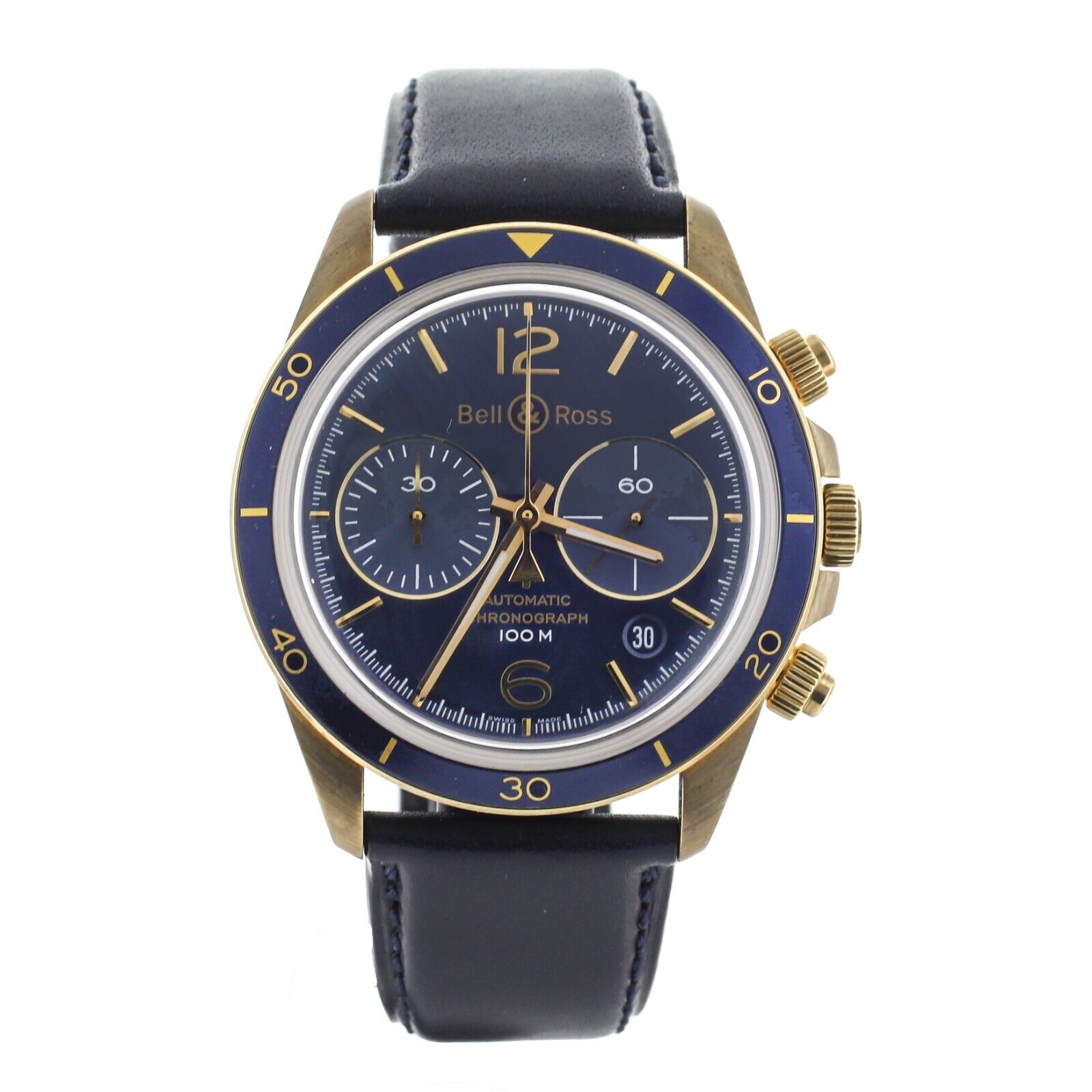 Bell & Ross BR V2 Chronograph Bronze Blue Dial Strap