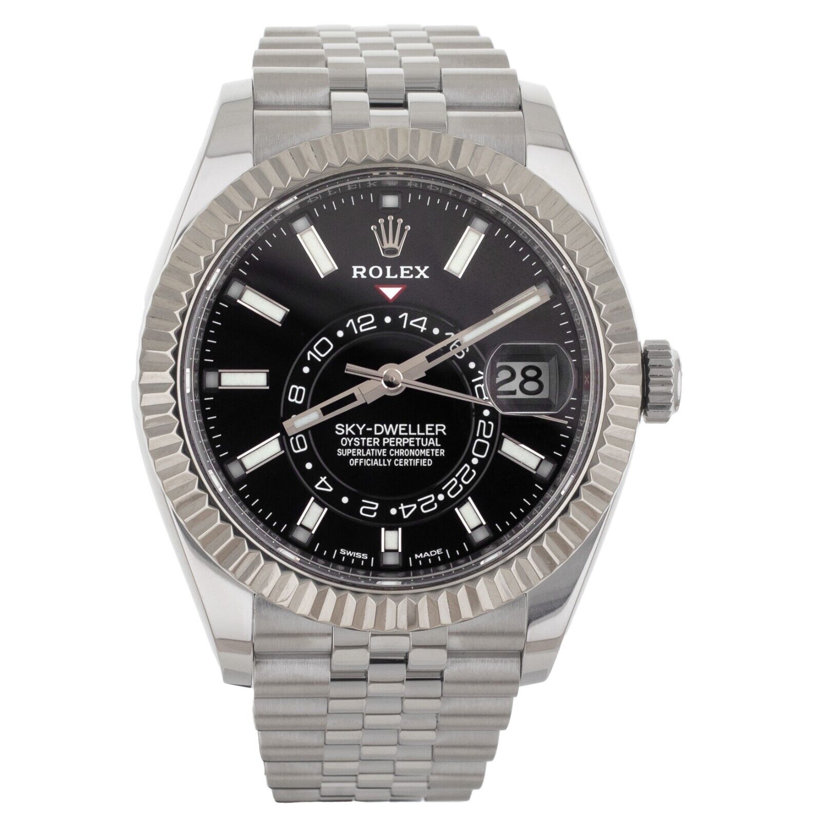 Rolex Sky-Dweller Stainless Steel Black Dial Jubilee