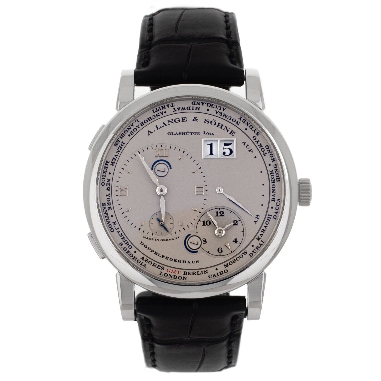 A. Lange  Sohne Lange 1 Timezeone Gray Dial Platinum Manual