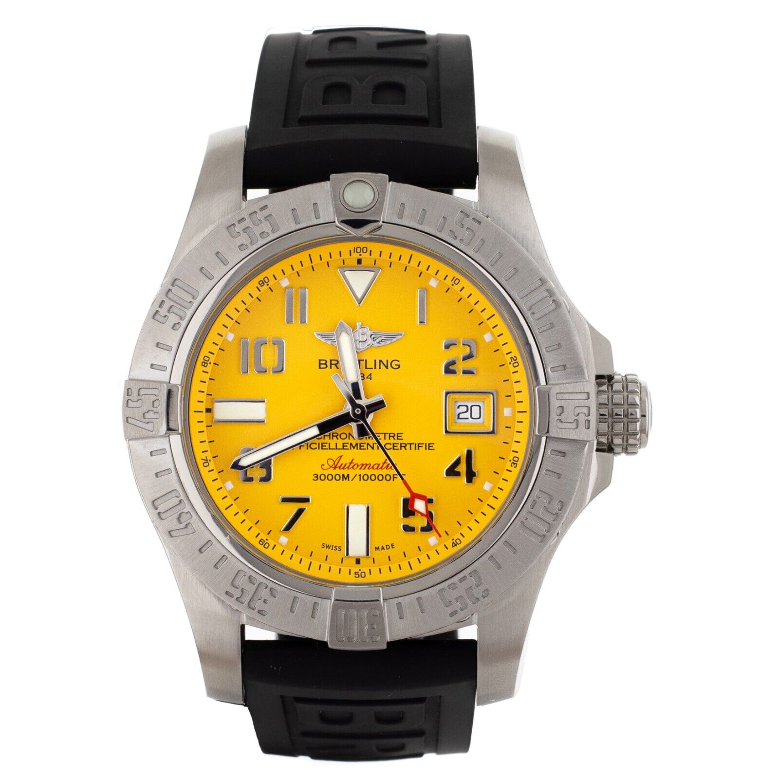 Breitling Avenger II Seawolf Yellow Dial Rubber Full Set