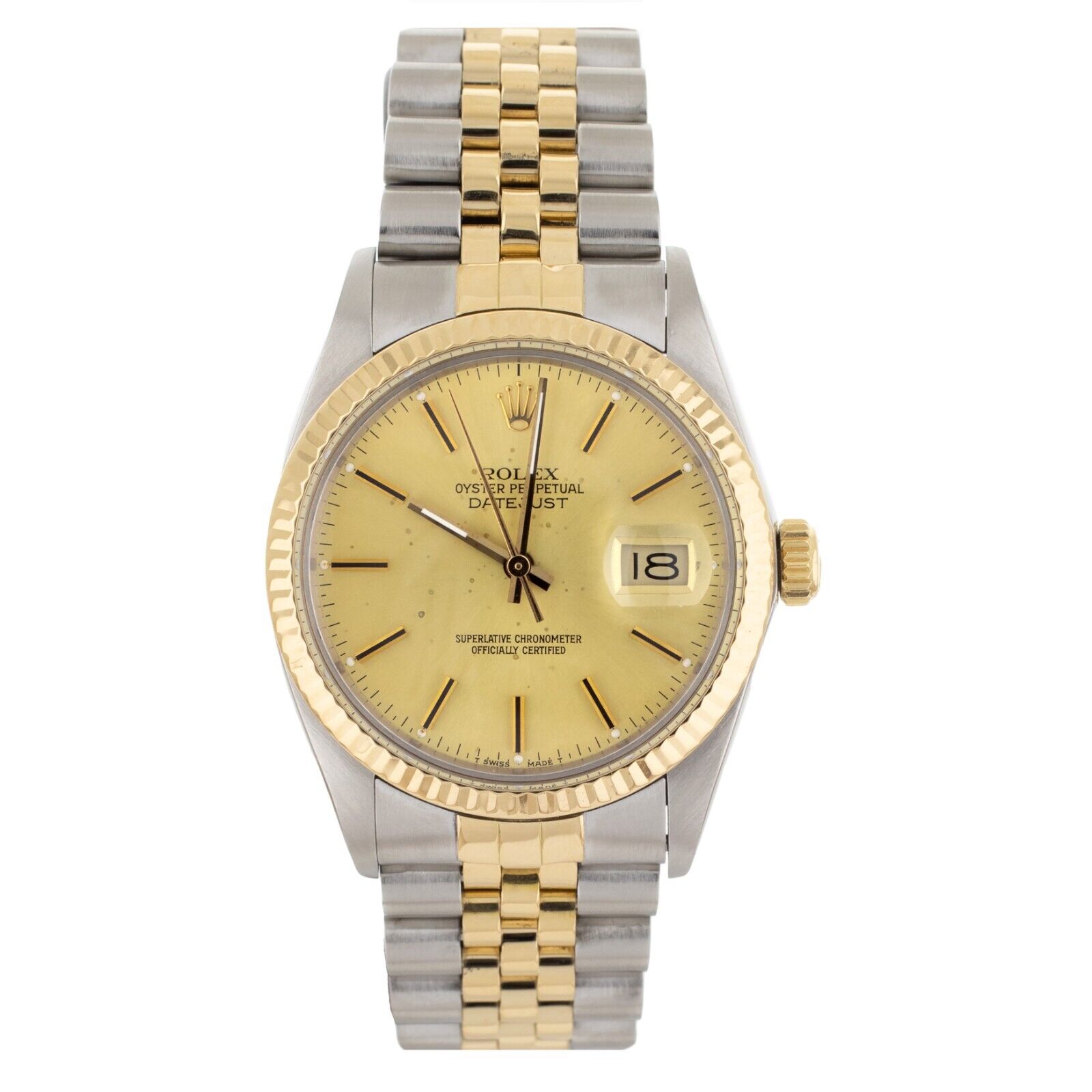 Rolex Datejust Gold Dial Stainless Steel Yellow Gold