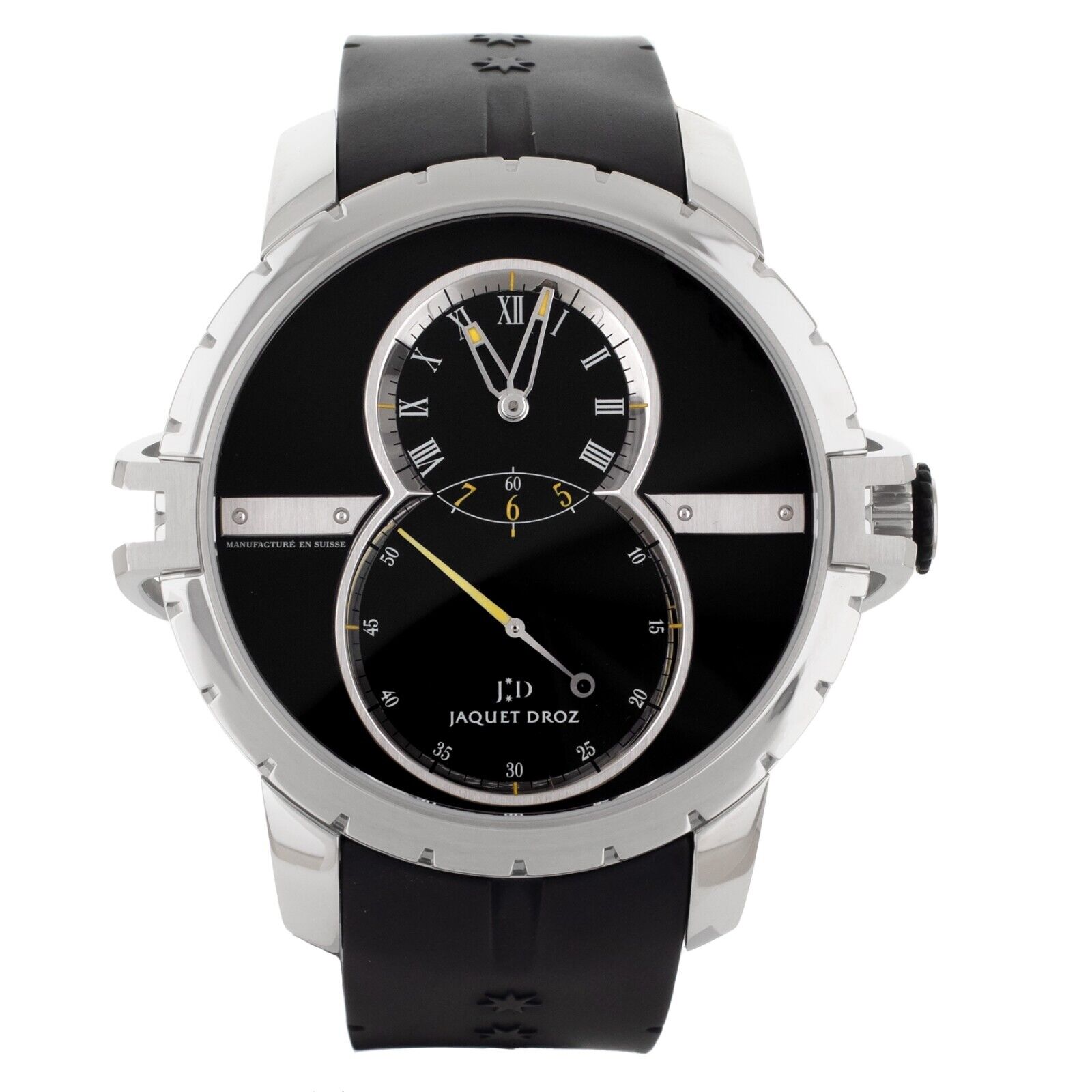 Jaquet Droz Grande Seconds Stainless Steel Rubber 45mm  Full Set