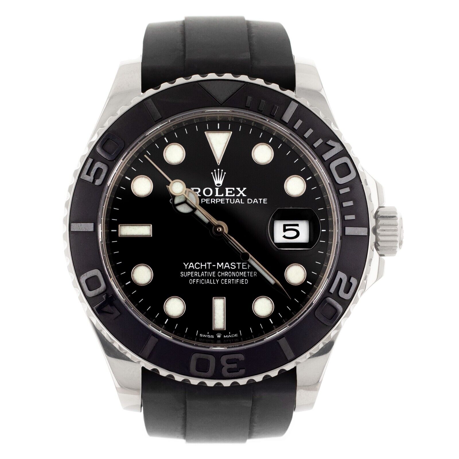 Rolex Yacht-Master 41 White Gold Black Dial Rubber