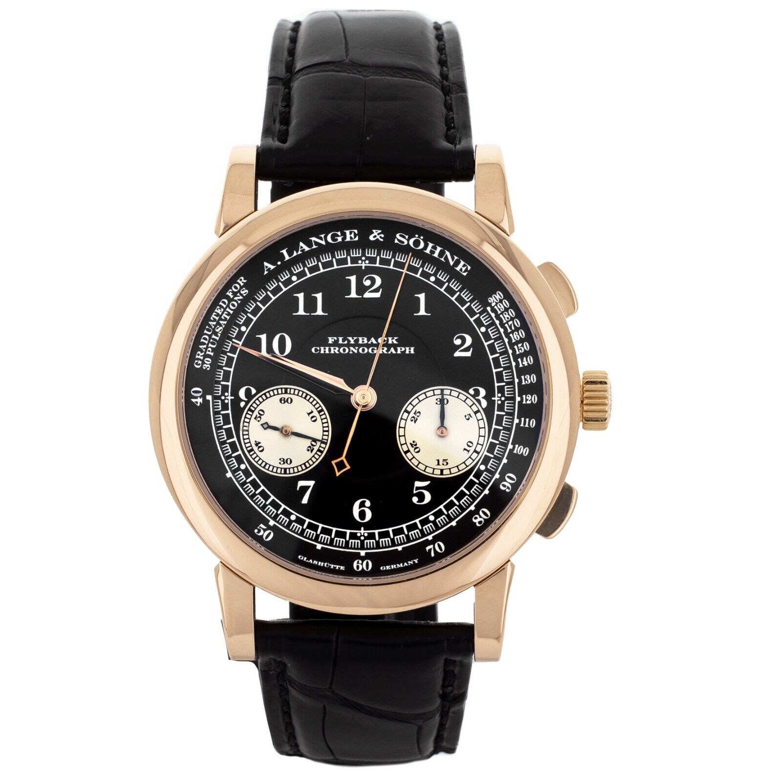 A. Lange  Sohne 1815 Chronograph Flyback Rose Gold Black