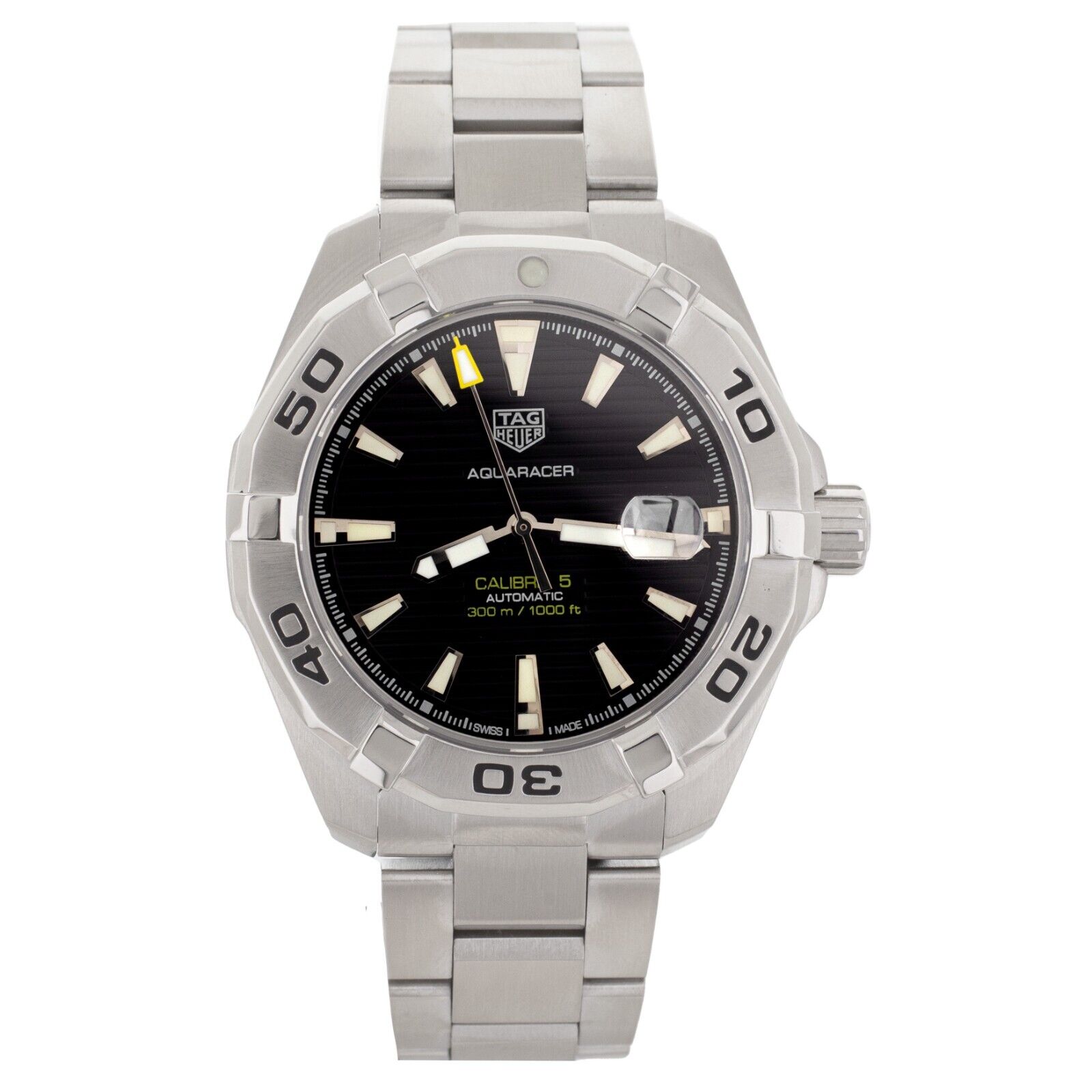 Tag Heuer Aquaracer Calibre 5 Stainless Steel Black Dial
