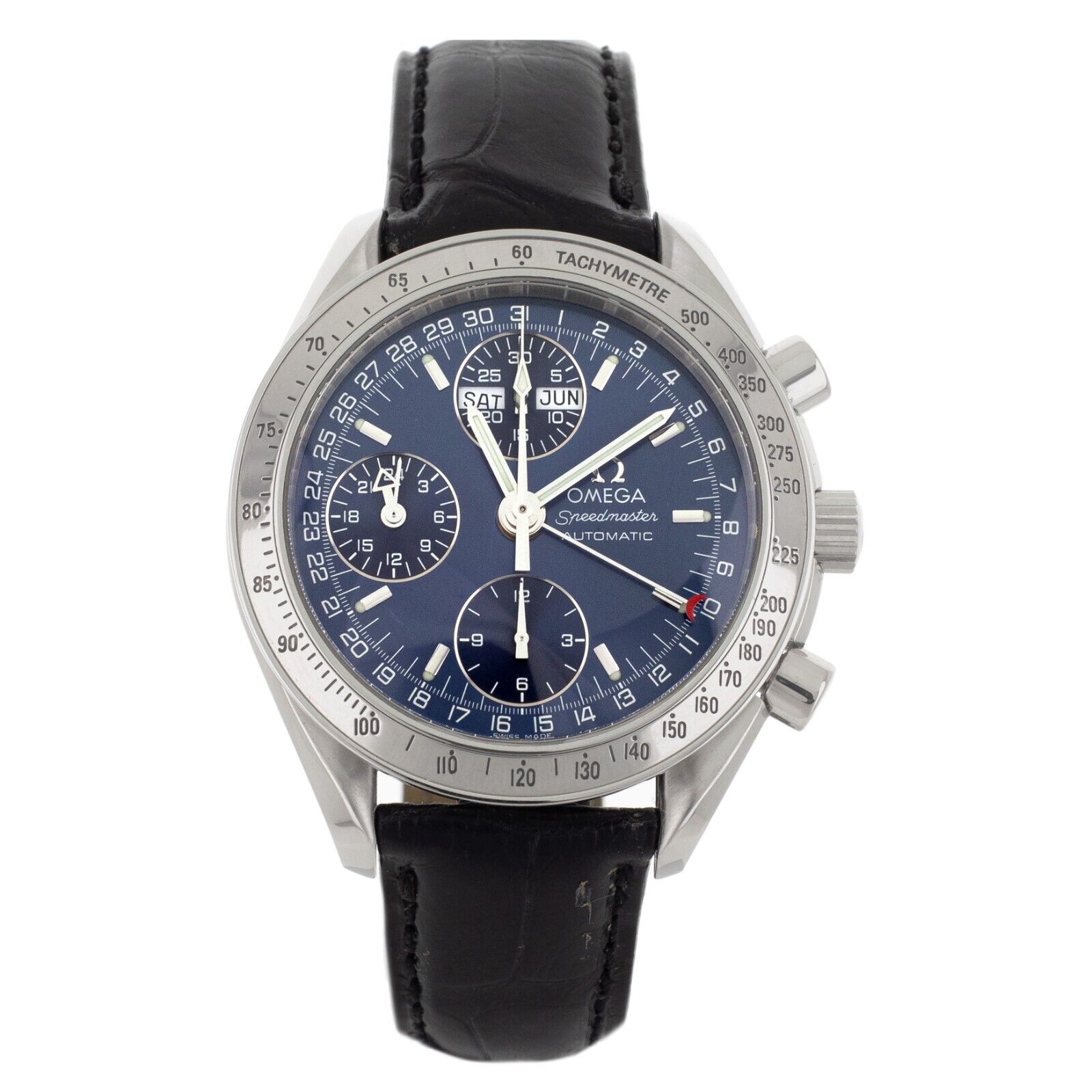 Omega Speedmaster Day-Date Stainless Steel Blue Dial