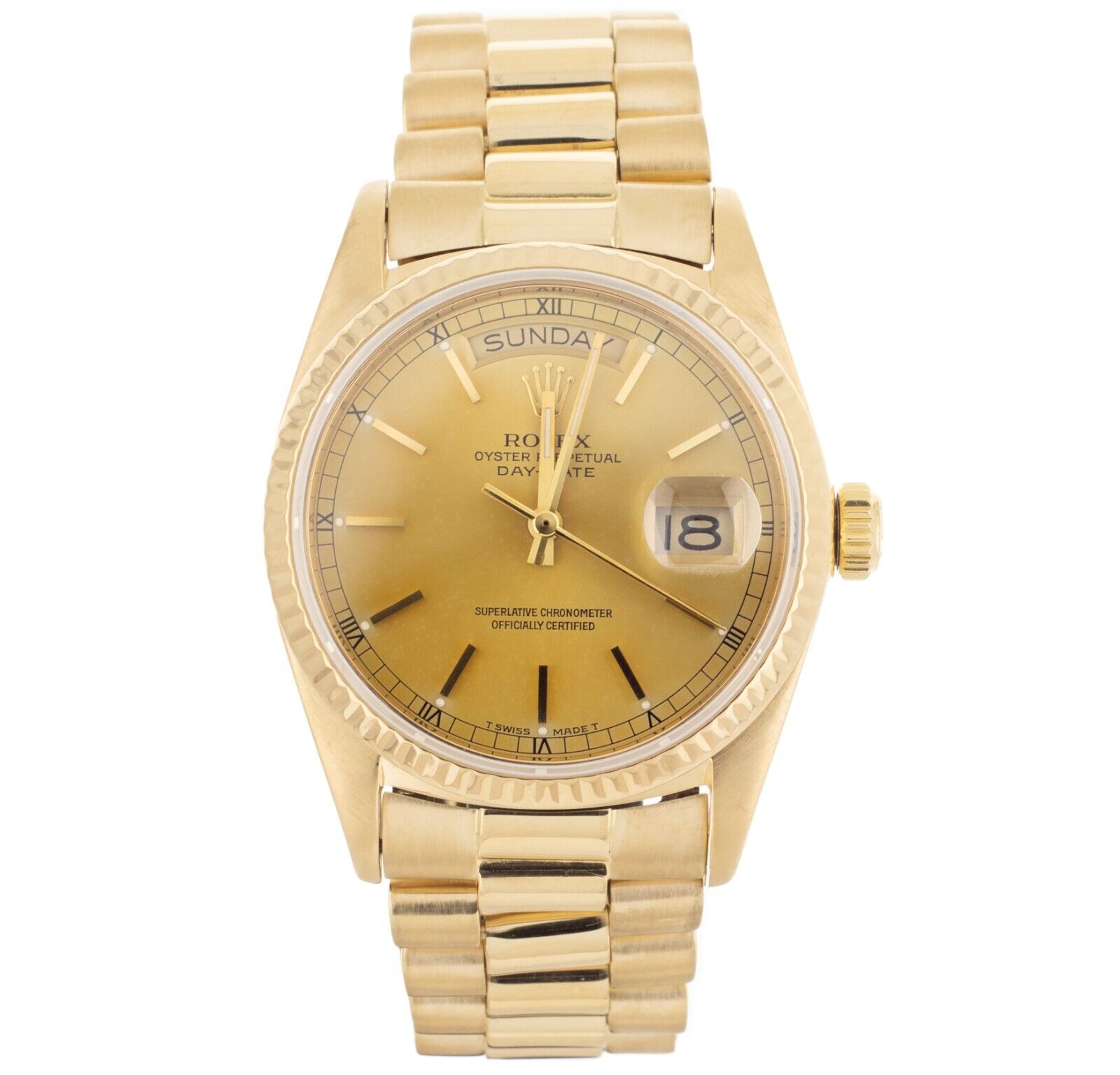 Rolex Day-Date Yellow Gold Gold Dial bracelet