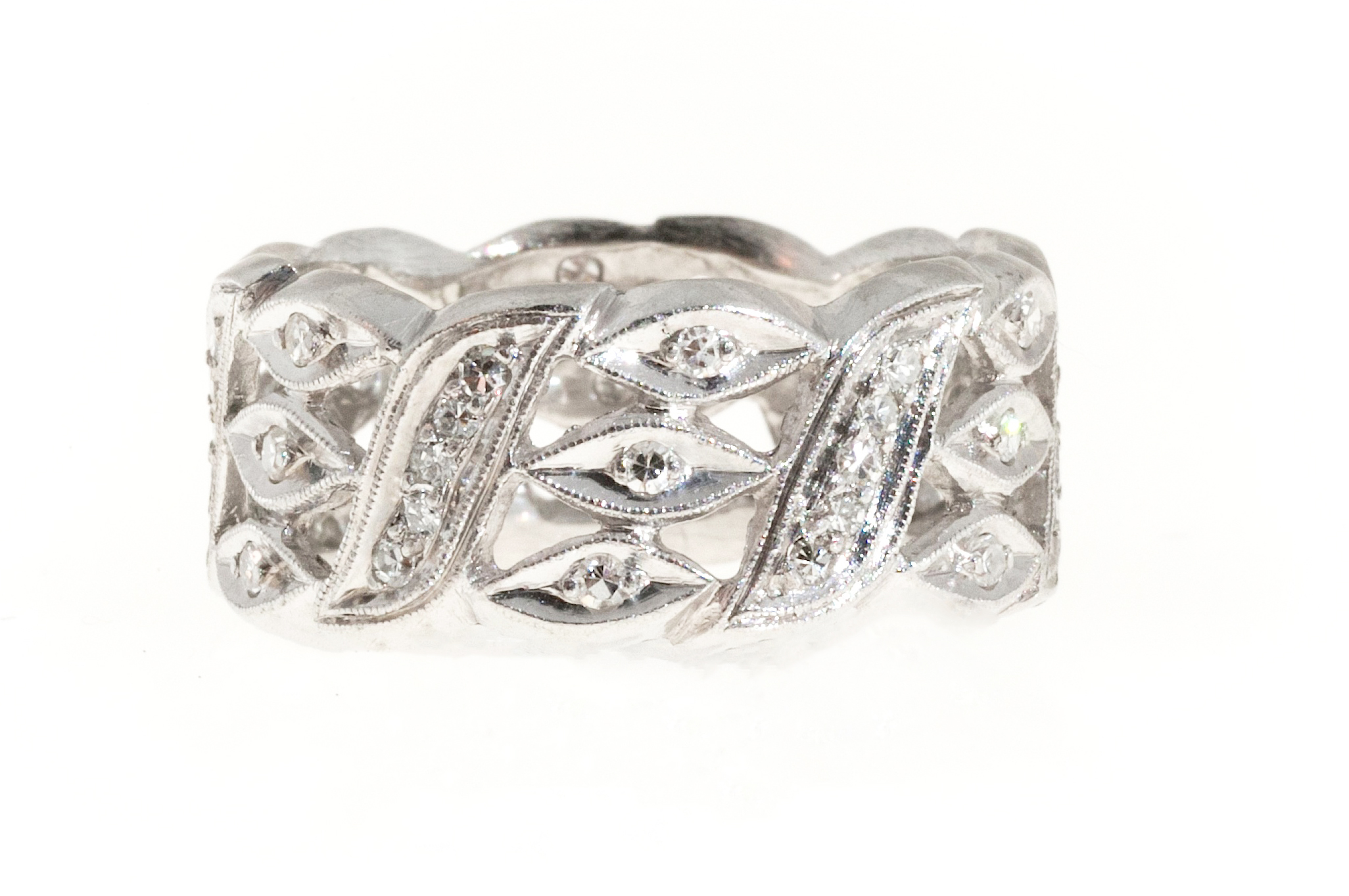 Platinum with 0.50ct. White Diamond Band Ring Size 10