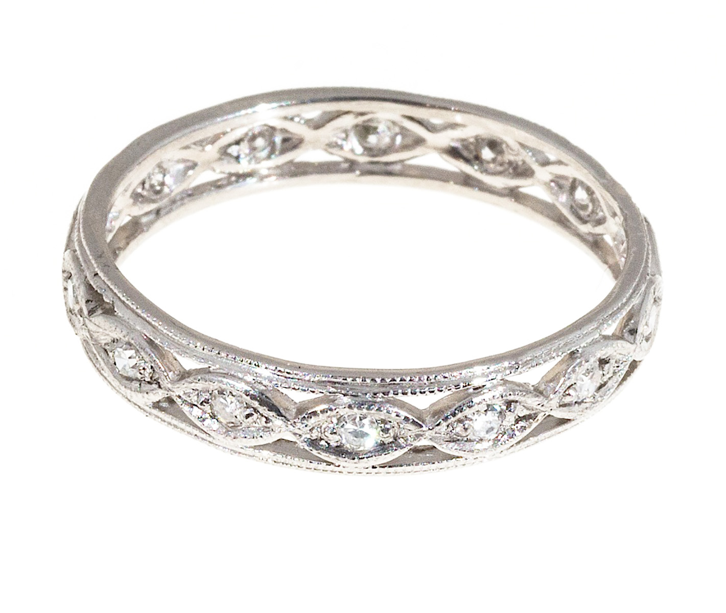 Vintage Platinum 0.20ct Diamond Eternity Ring Size 9