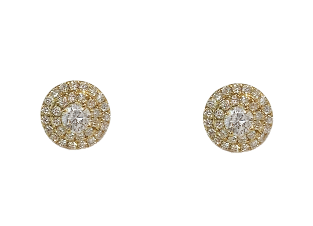 Tiffany  Co. Soleste Stud Diamonds Earrings in 18k Yellow Gold