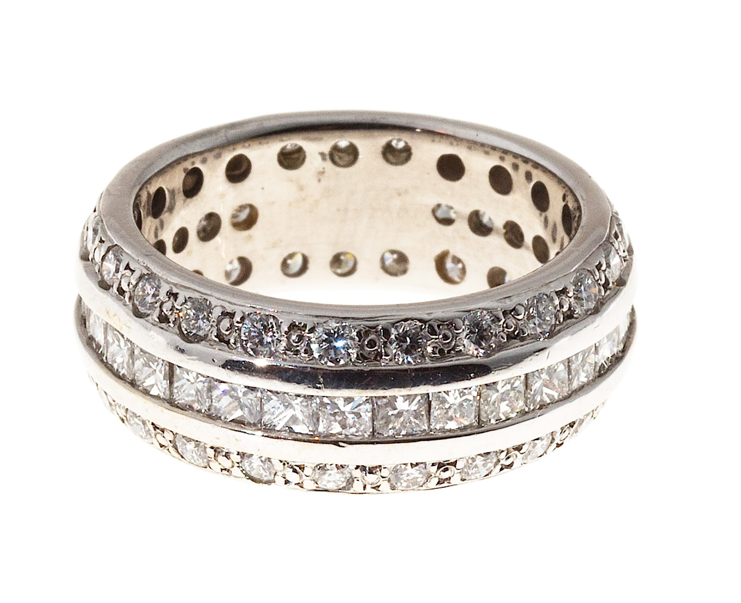14K White Gold Diamond Ring Size 6.5