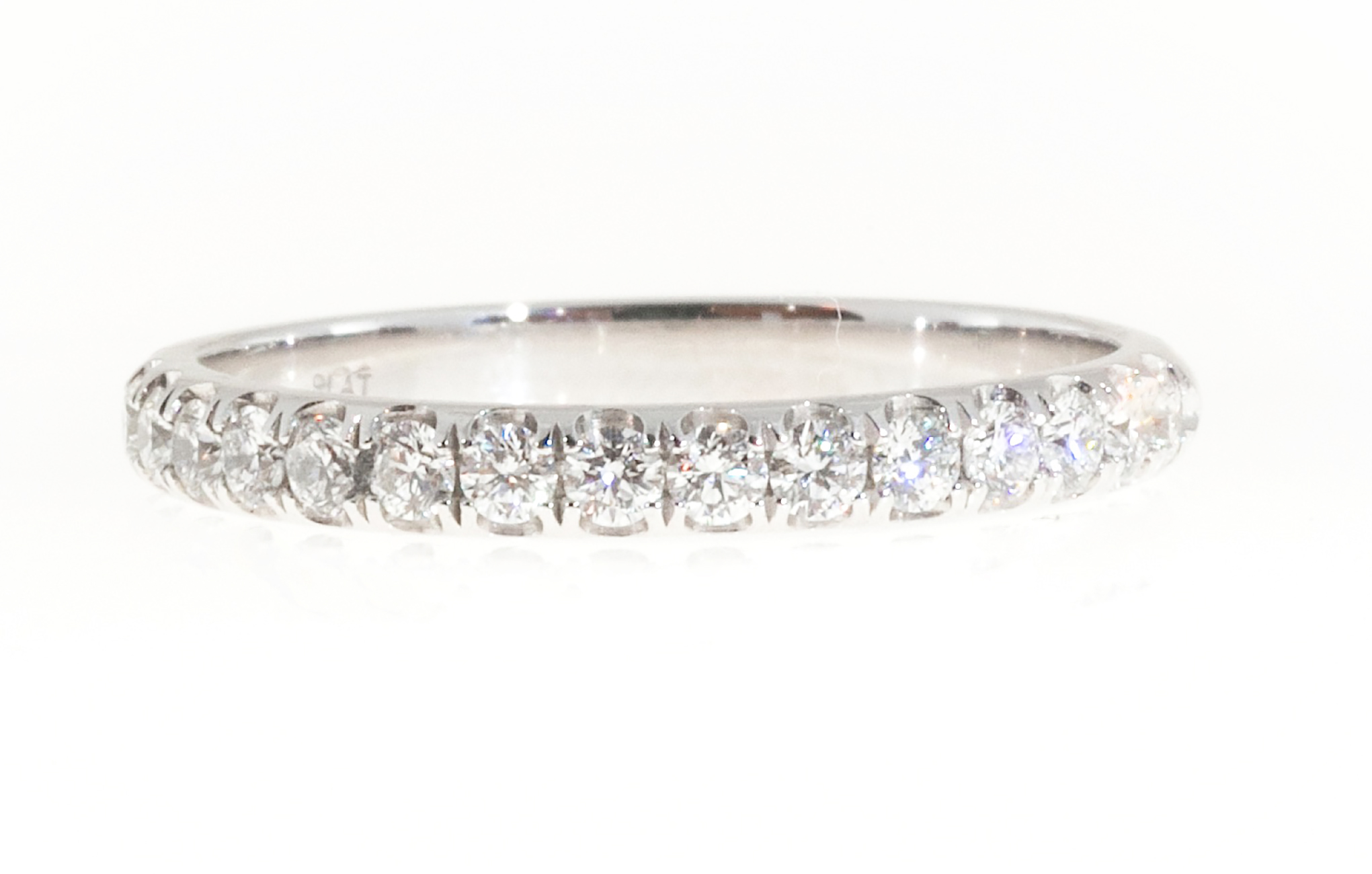 Platinum Vintage .45ct Diamond Groove Set Band Ring Size 6.50
