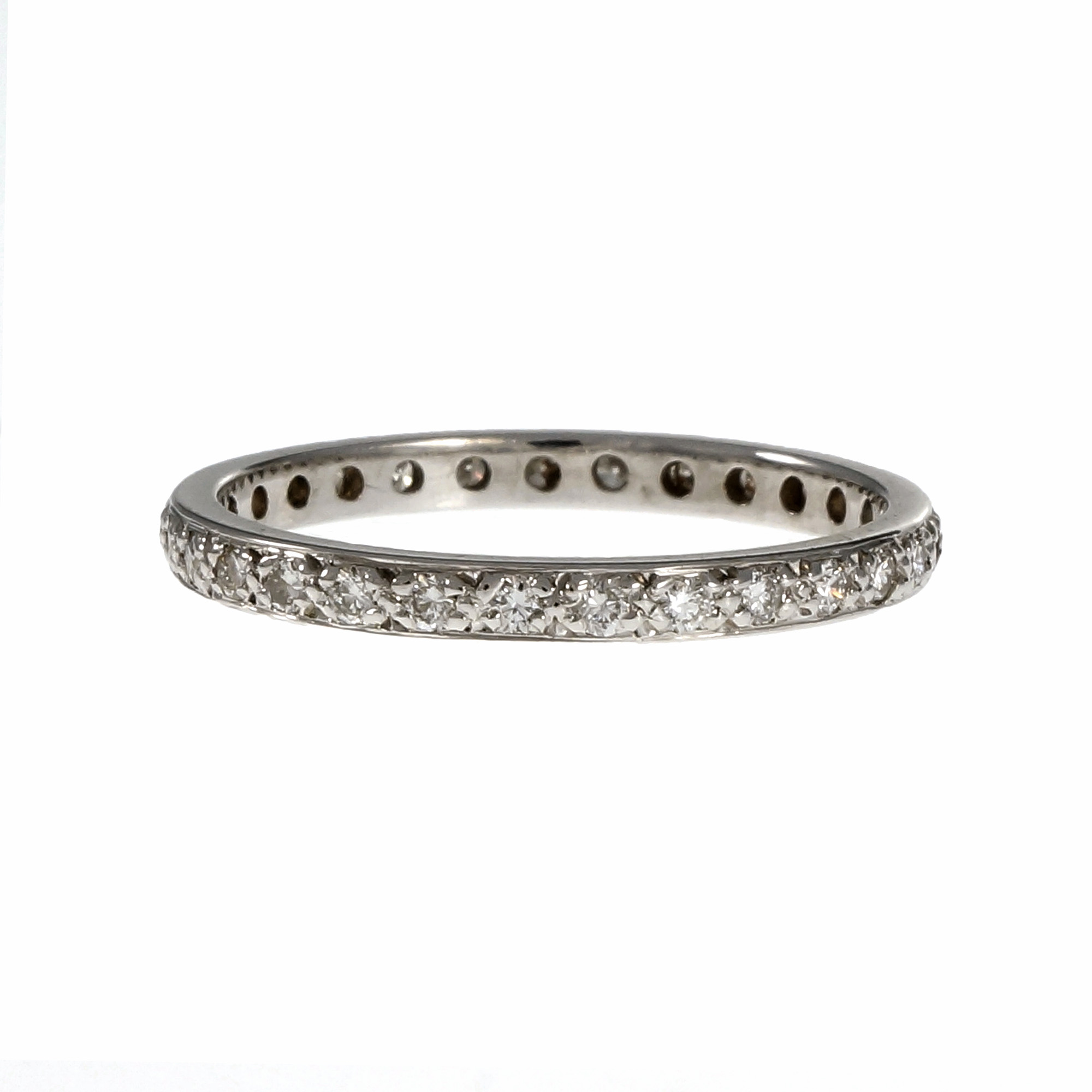 18K White Gold Diamond Band Ring Size 5.25