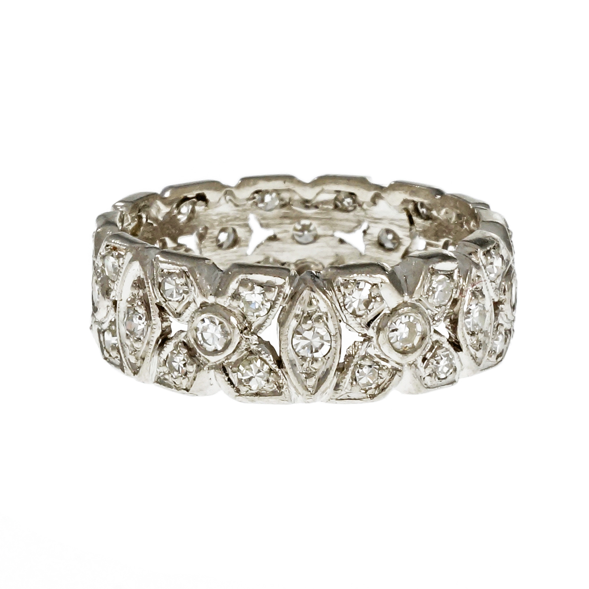 Platinum .60ct Diamond Wedding Band Ring Size 7