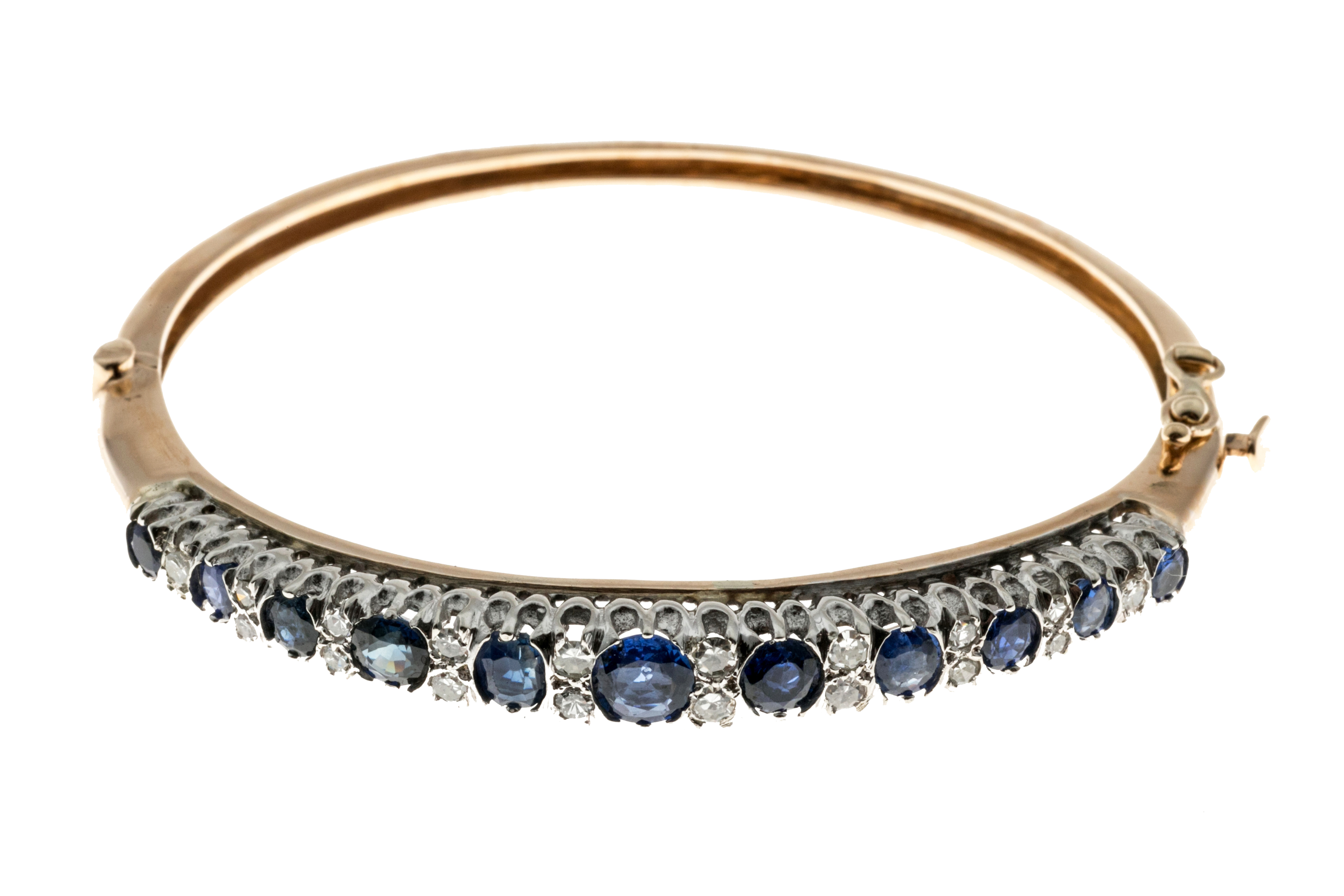 14K Yellow Gold with 5.50ct Sapphire  0.40ct. Diamond Bracelet