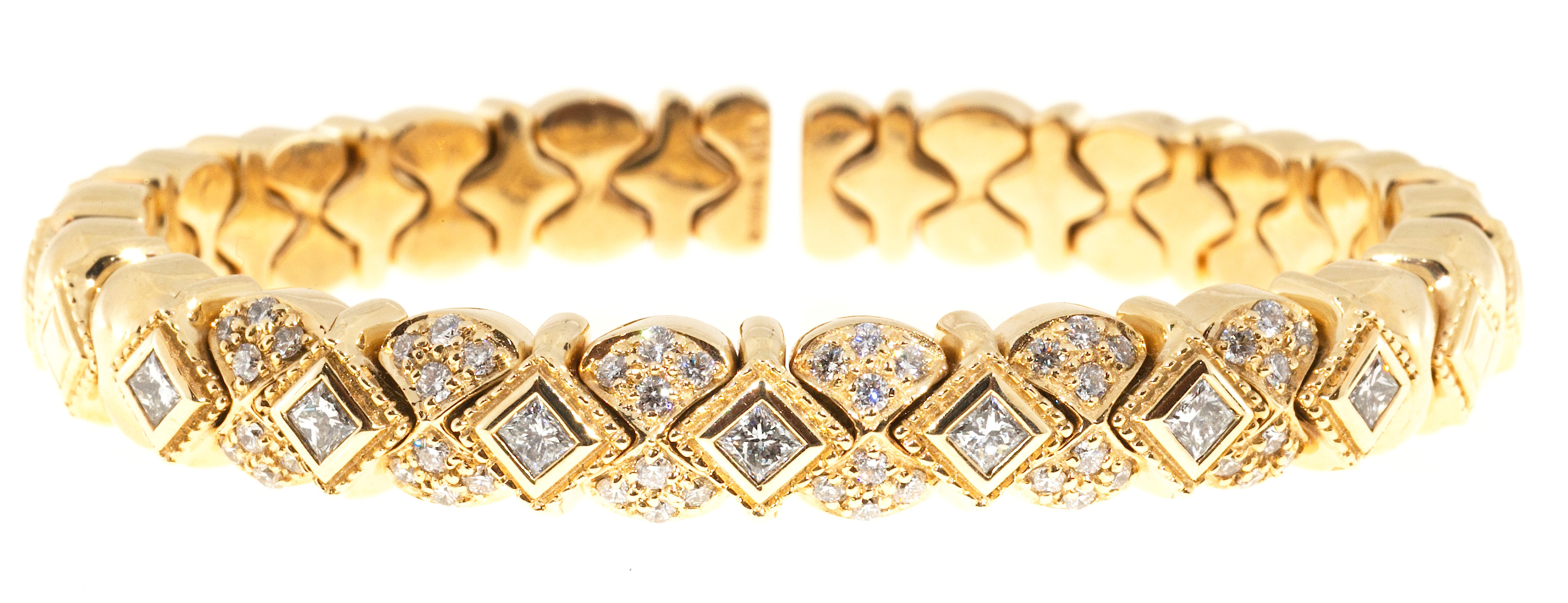 Sonia B 14K Yellow Gold  1.54ct. Diamond Galerie De Bijoux Flex Bracelet