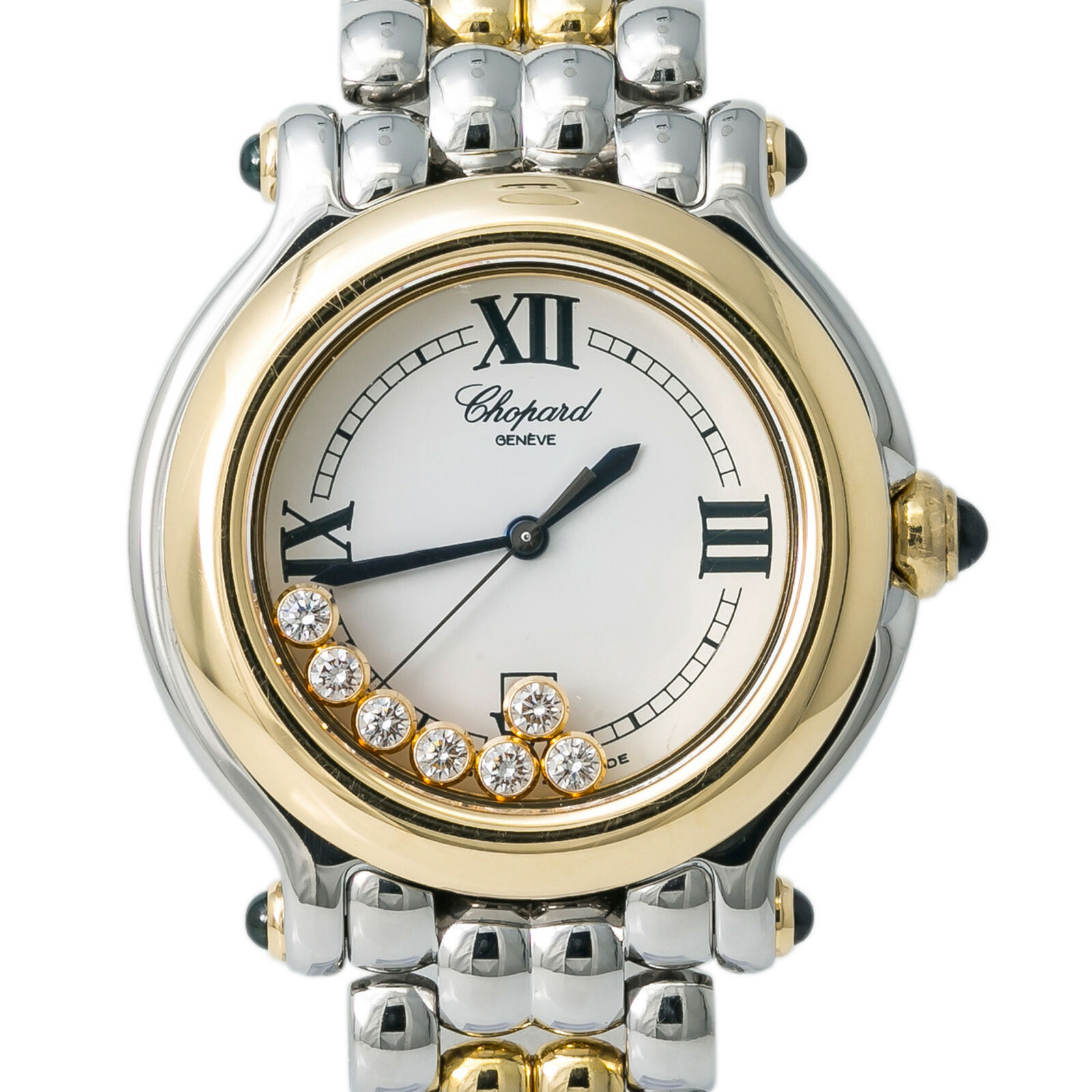 Chopard Happy Sport 27/8249-23 32MM Lady's Watch Two-Tone 18k 7 Diamonds Dial 