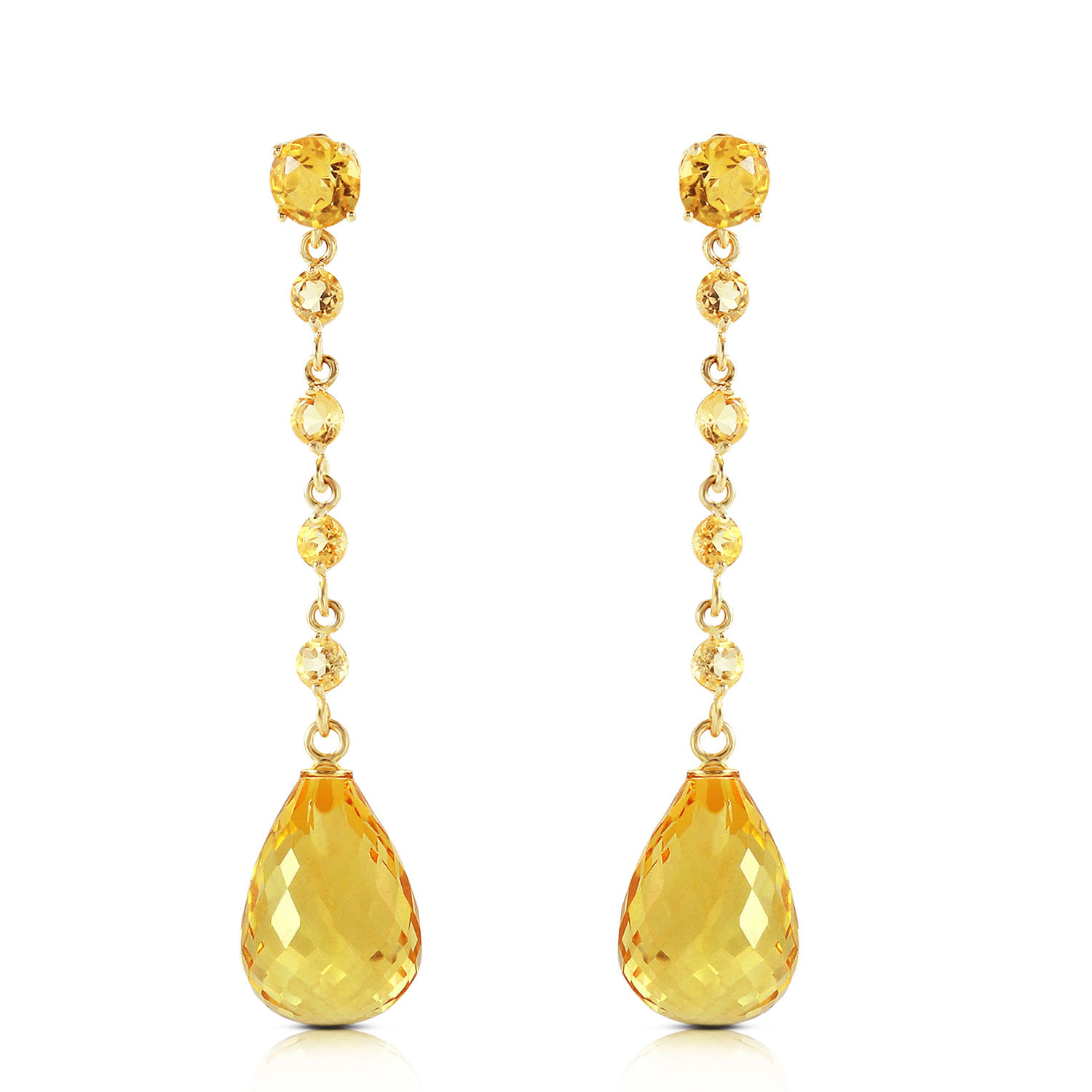 23 CTW 14K Solid Gold New View Citrine Earrings