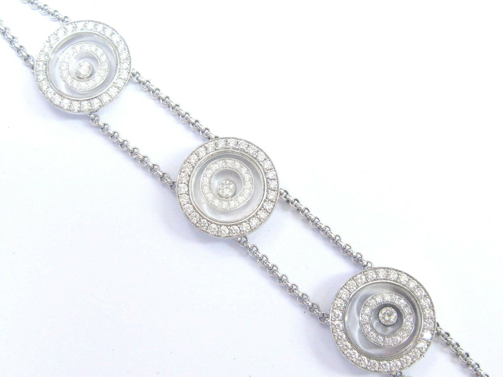 Chopard 18Kt Happy Spirit 3-Circular Diamond Bracelet