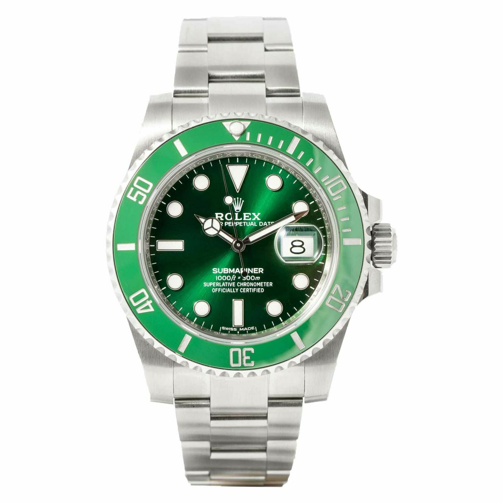 Rolex Submariner  Unpolished Green Hulk Automatic Watch 40mm