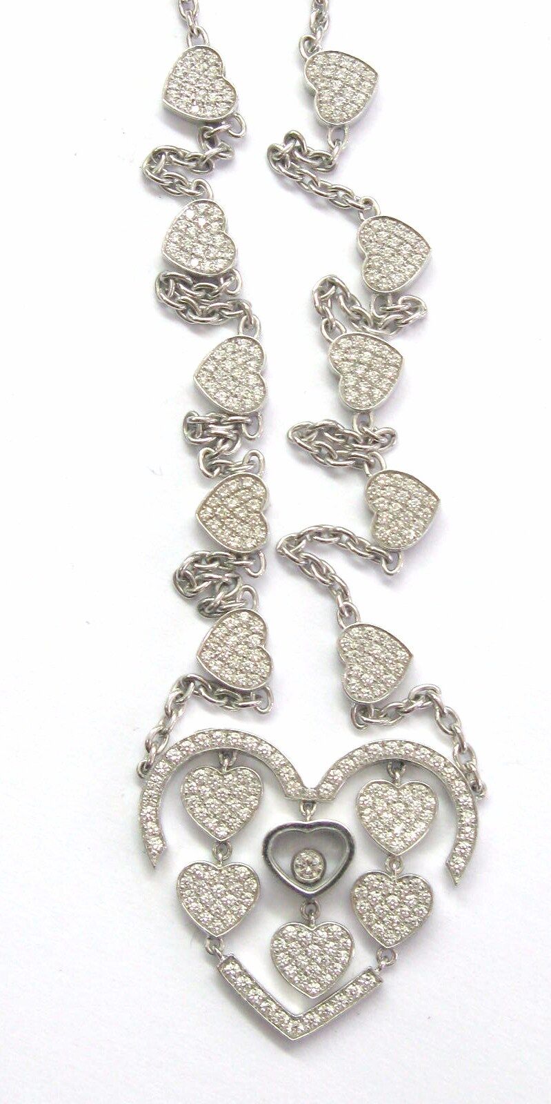 Chopard 18Kt Amore Hearts Diamond Necklace White Gold 1.23CT