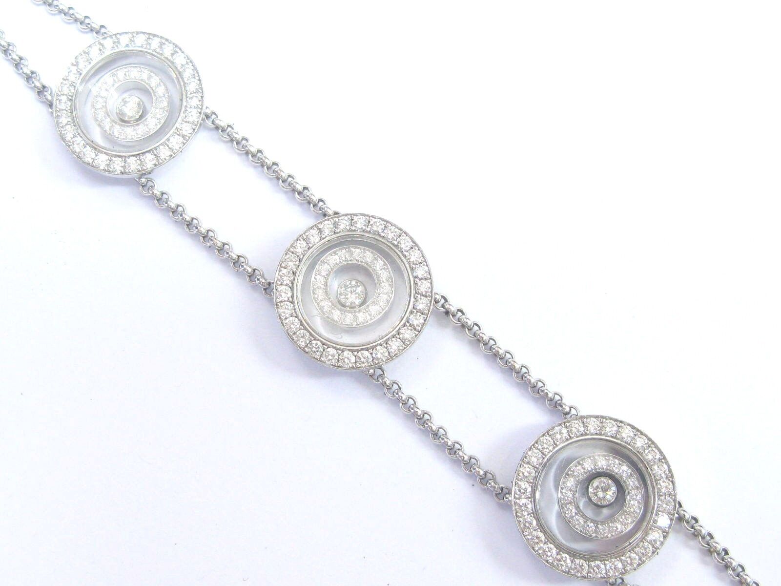 Chopard 18Kt Happy Spirit 3-Circular Diamond Bracelet