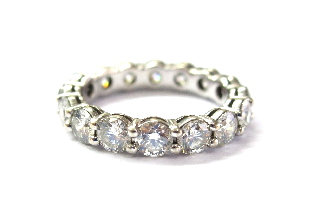 Round Diamond Eternity Band Ring 14Kt White Gold 16-Stones 2.60Ct Size 4.75