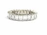 Emerald Cut NATURAL Diamond Shared Prong Eternity Band White Gold 4.40CT Size5.5