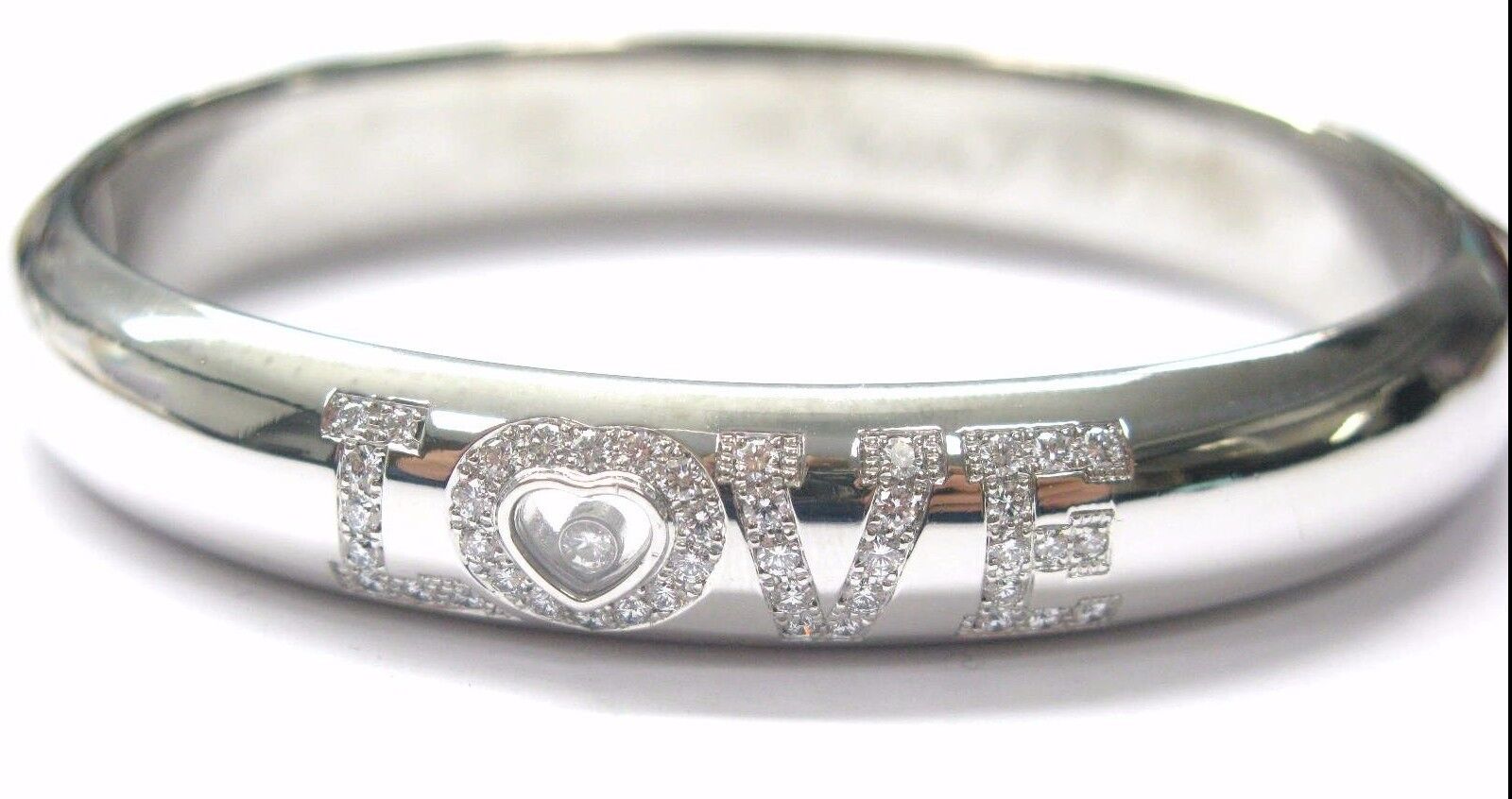 Chopard 18Kt LOVE Diamond White Gold Bangle Bracelet