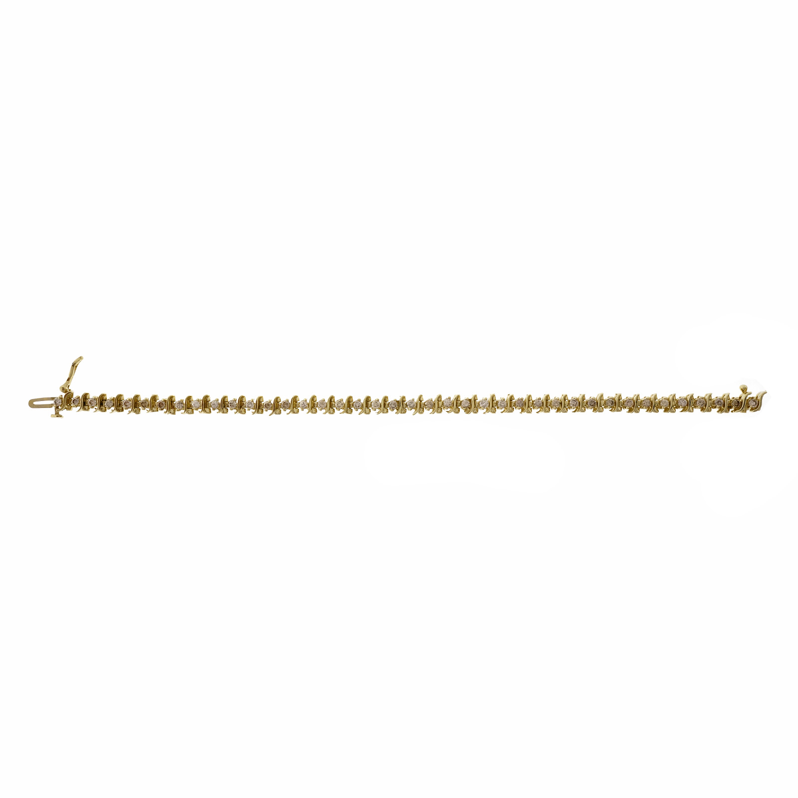 14K Yellow Gold  1.60ct. Diamond “S” Link Bracelet