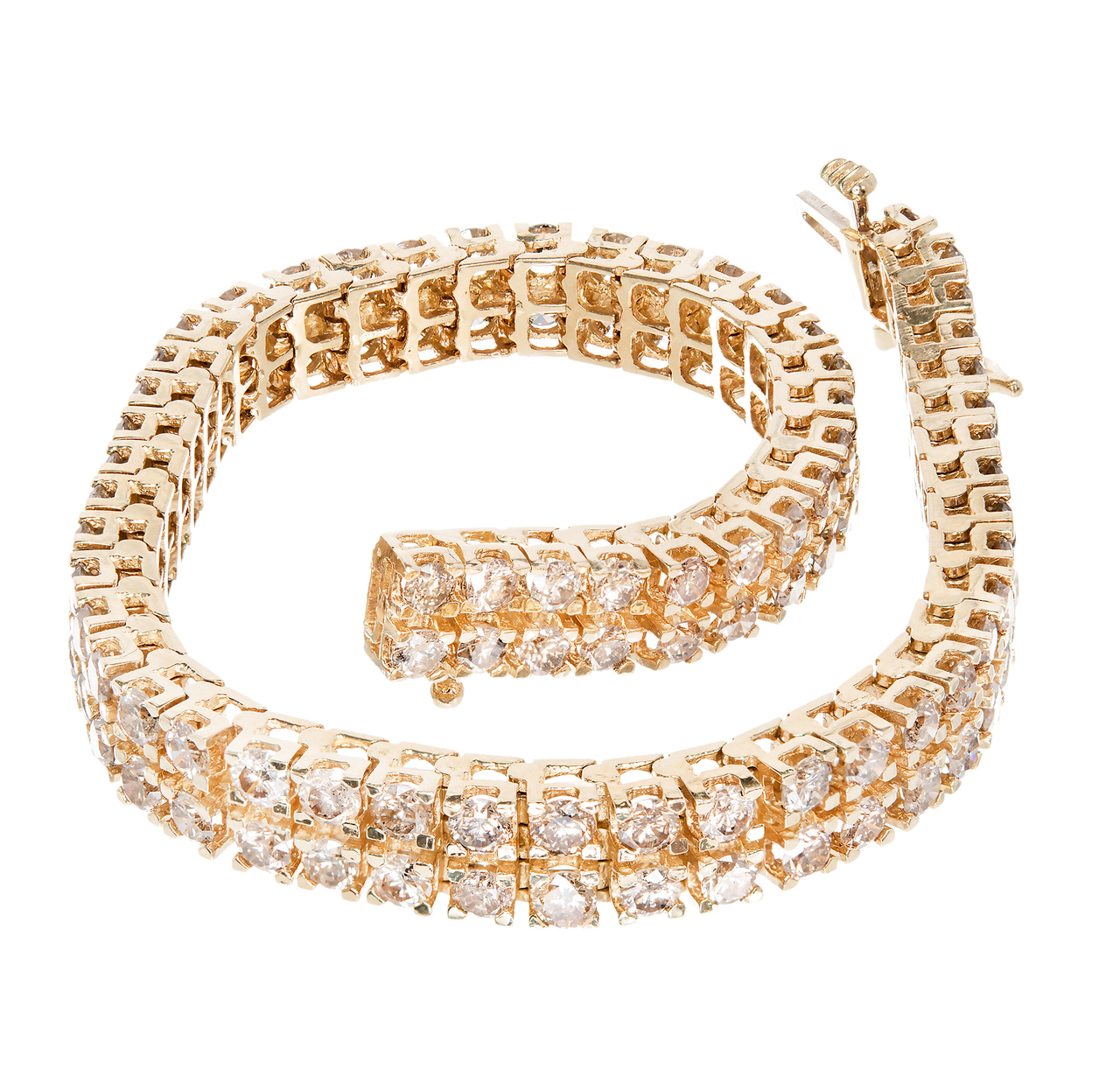 14K Yellow and White Gold 8.00ct. Diamond Bracelet 