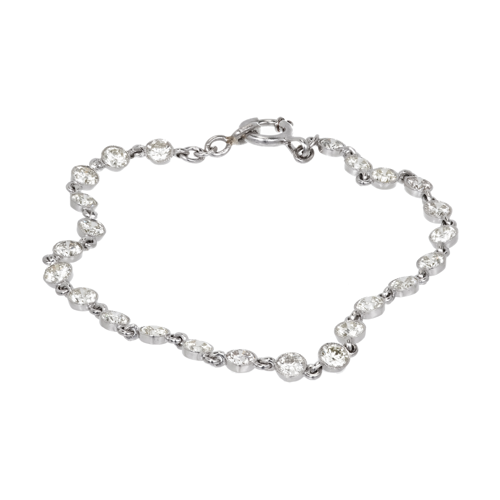 Platinum with 5.40ct Diamond Tube Set Bracelet