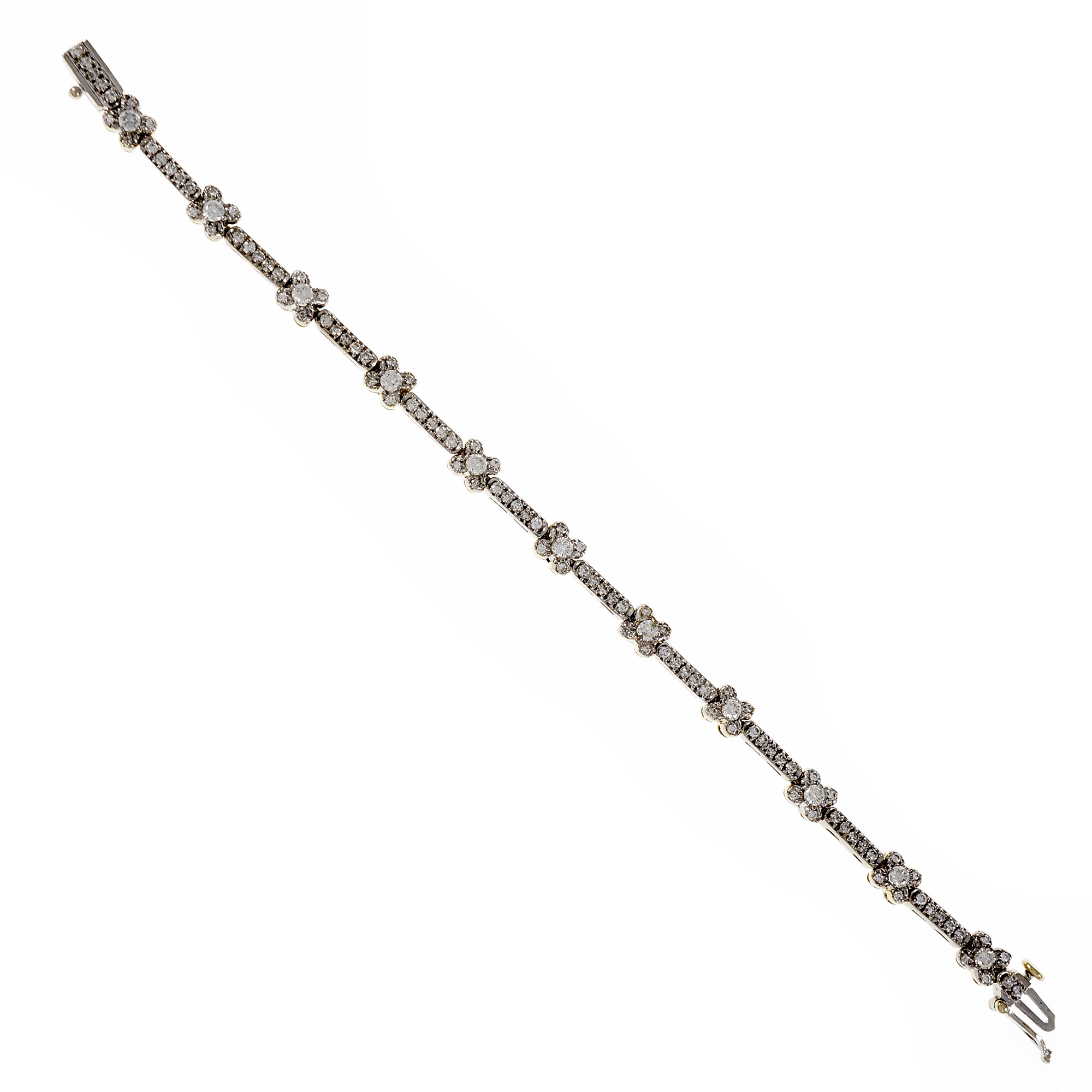 14K Yellow and White Gold with Diamond “X” Bracelet 