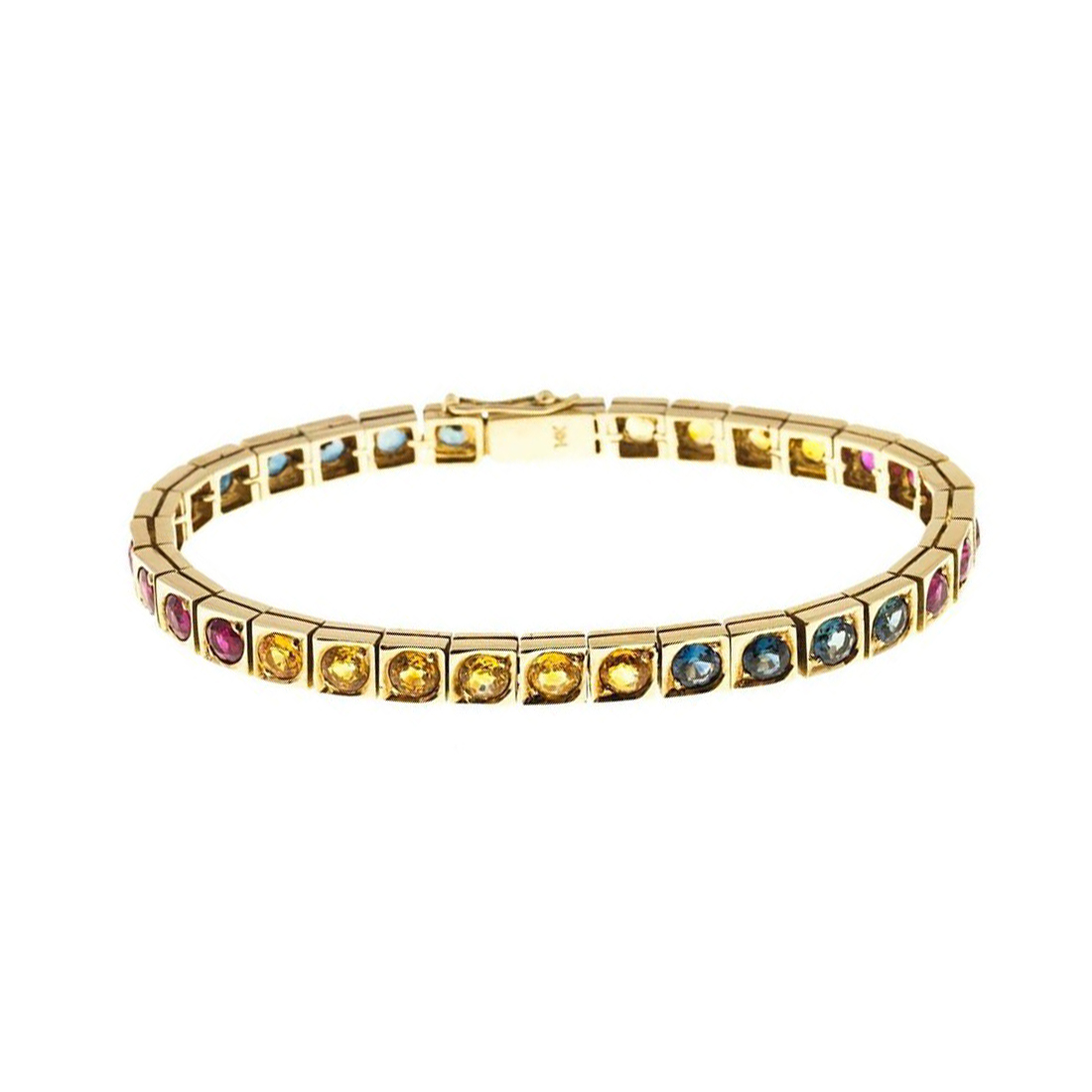 14K Yellow Gold with 10.88ct Ruby  Sapphire Bracelet