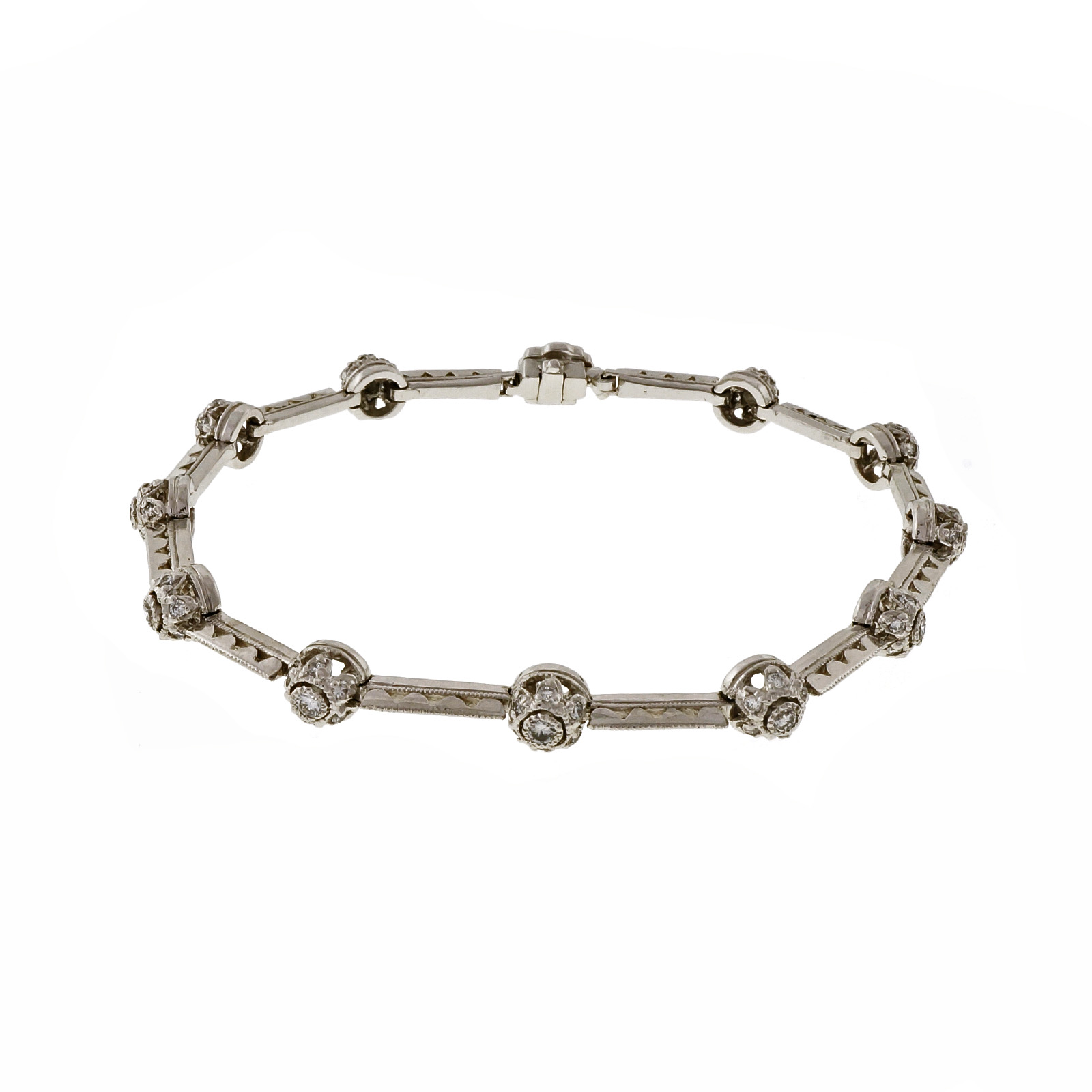 Tacori Platinum & 0.90ct. Diamond Hinged Link Bracelet