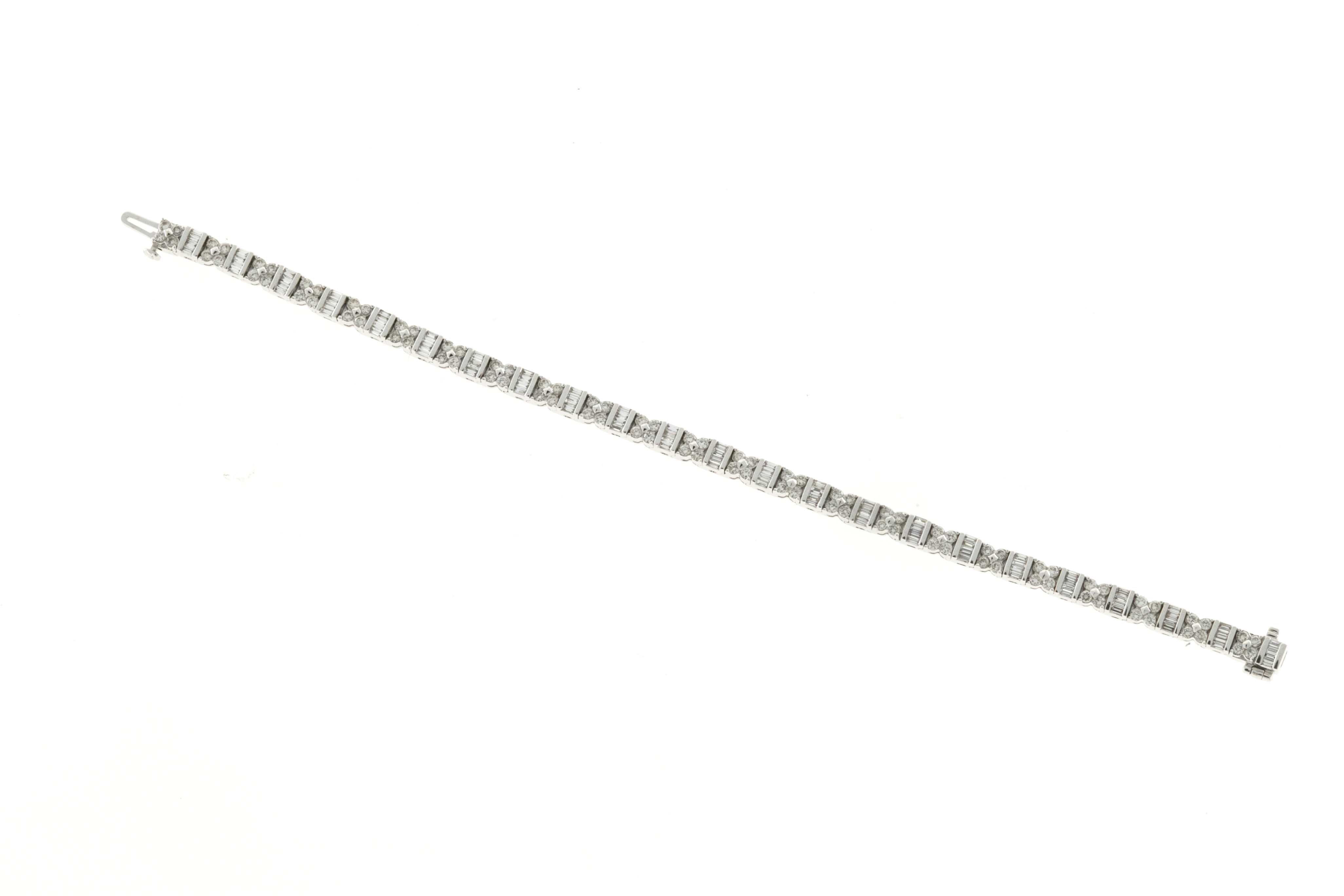 18K White Gold with Diamond Link Bracelet
