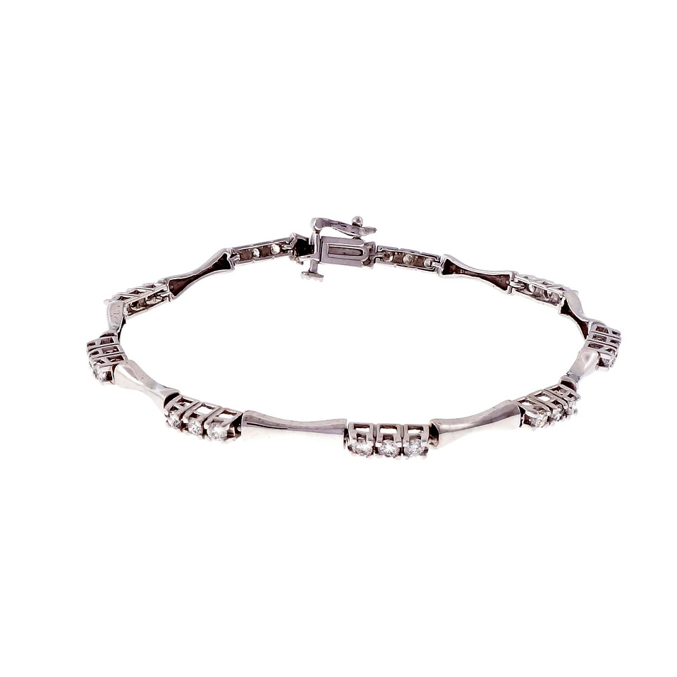 14k White Gold Full Cut Diamond Bracelet