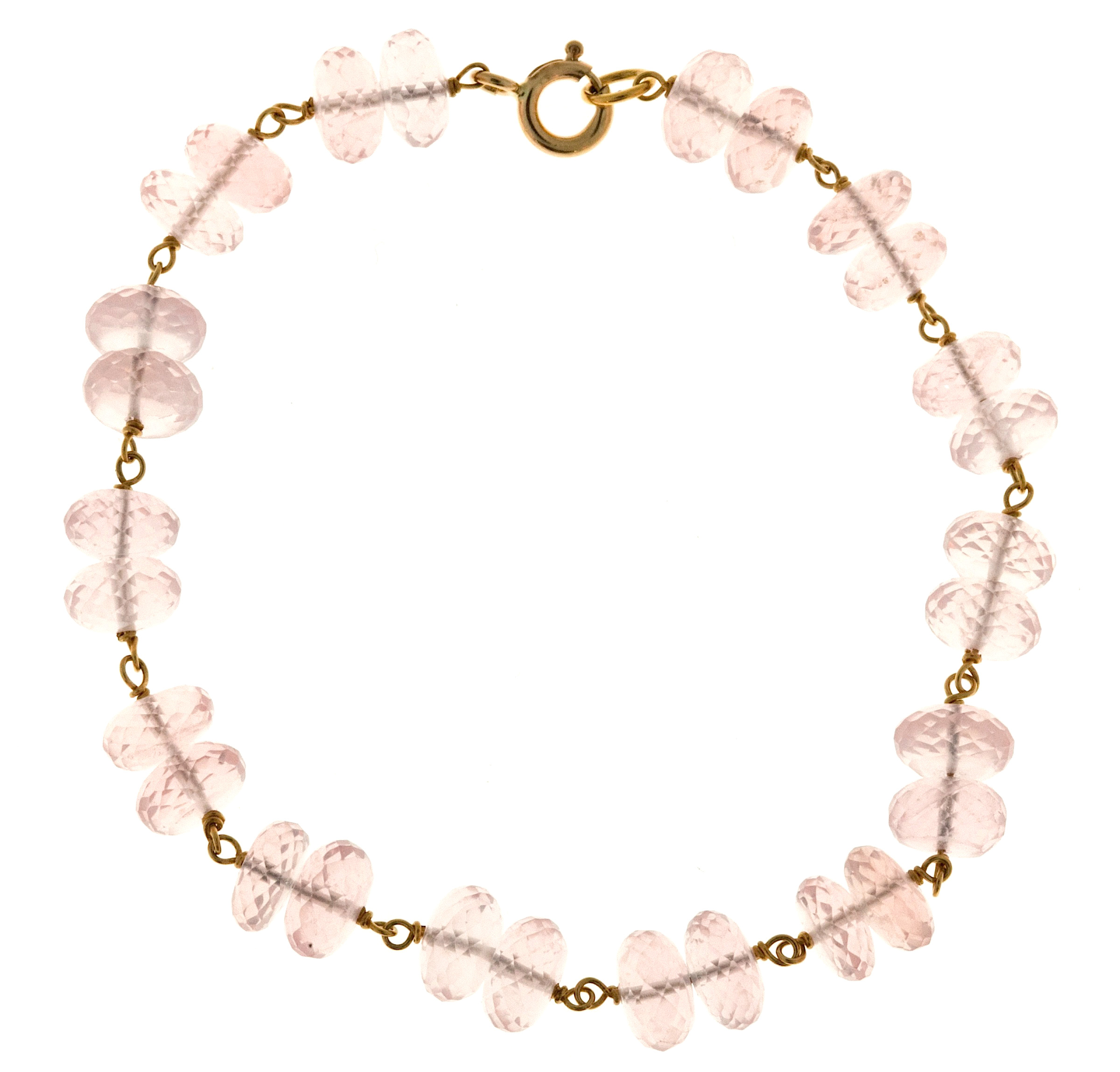 14K Yellow Gold with Morganite Wire Connect Bracelet