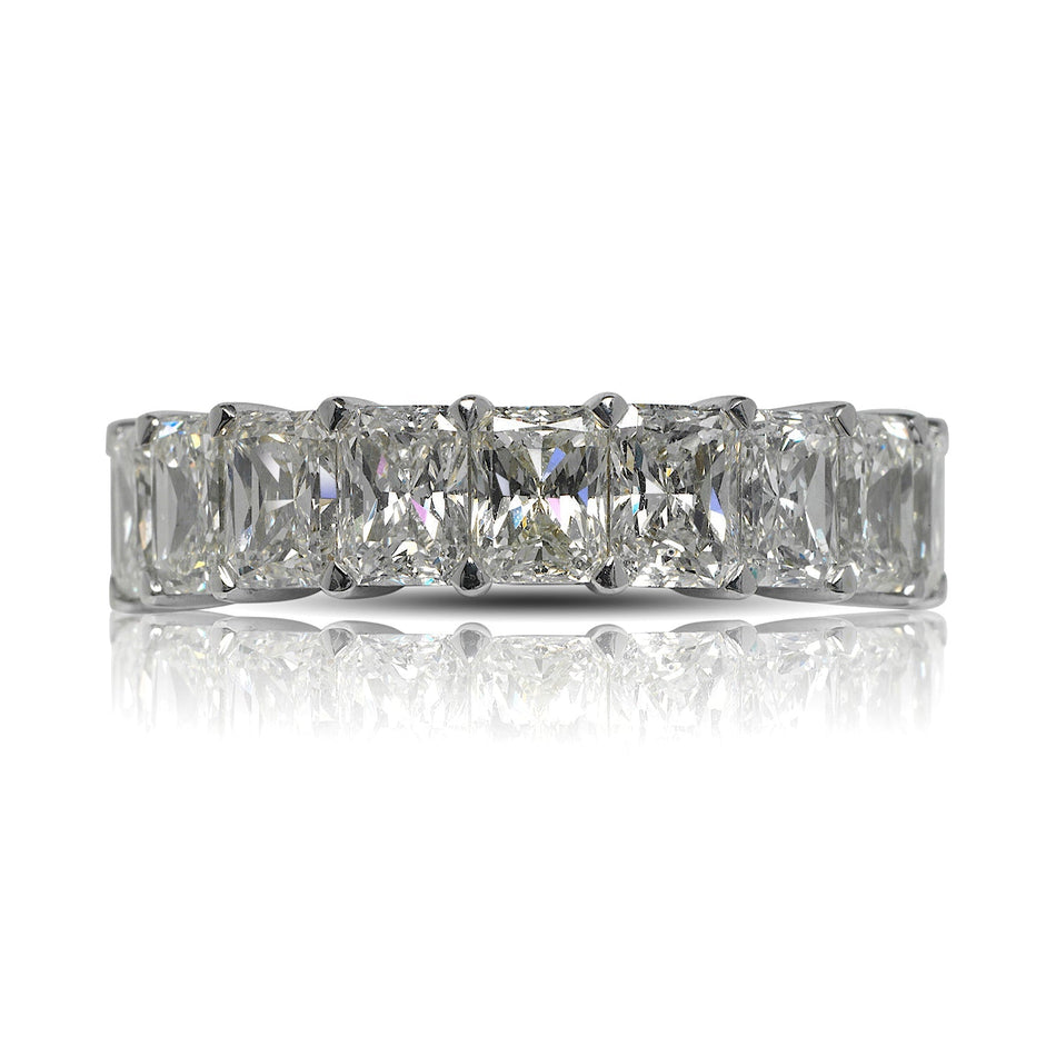 8 CARAT RADIANT CUT DIAMOND ETERNITY BAND IN 18K WHITE GOLD 45 POINTER BY MIKE NEKTA