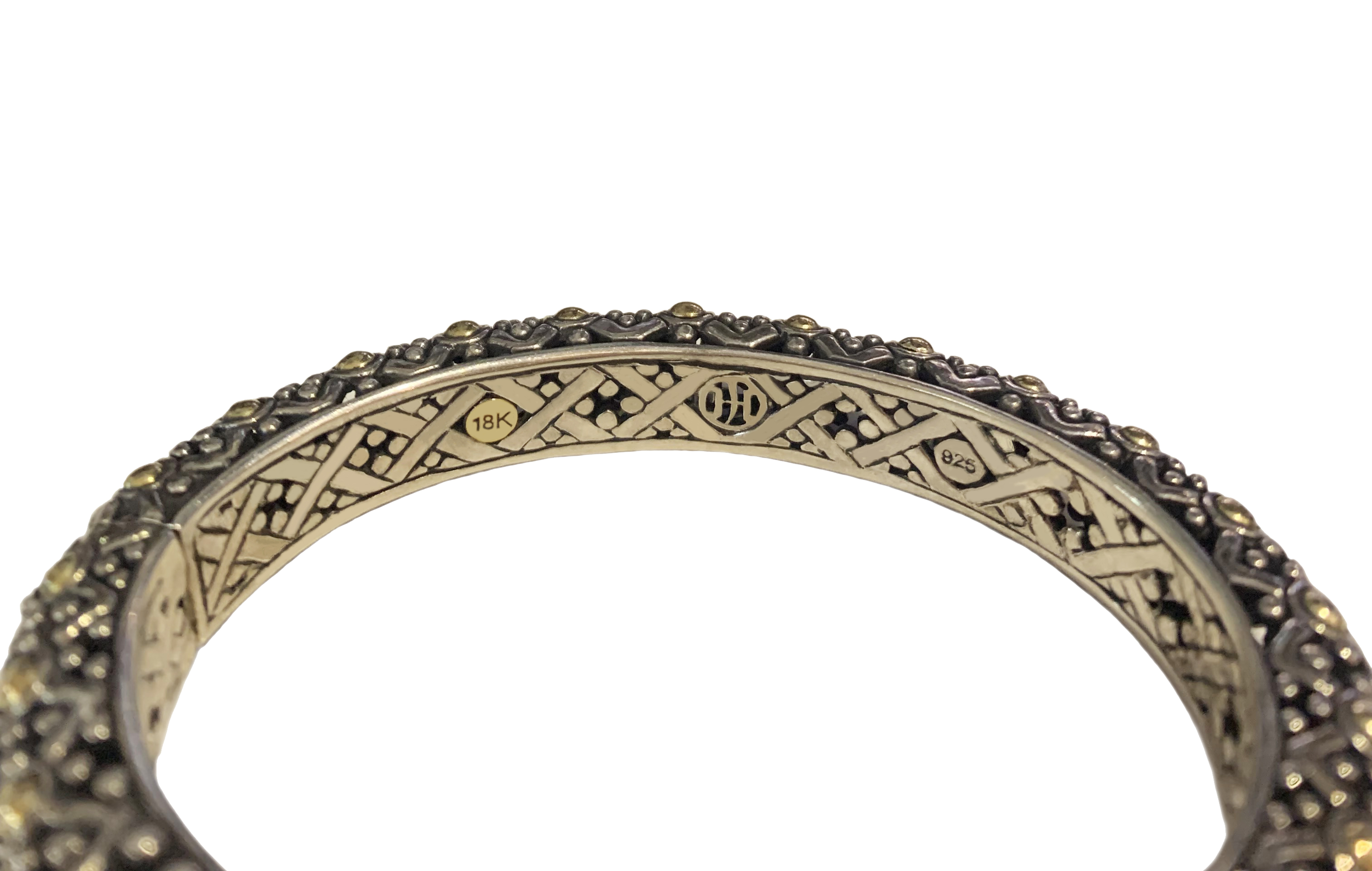 John Hardy Dot 18K Gold Sterling Silver Jaisalmer Kick Cuff  display picture 3