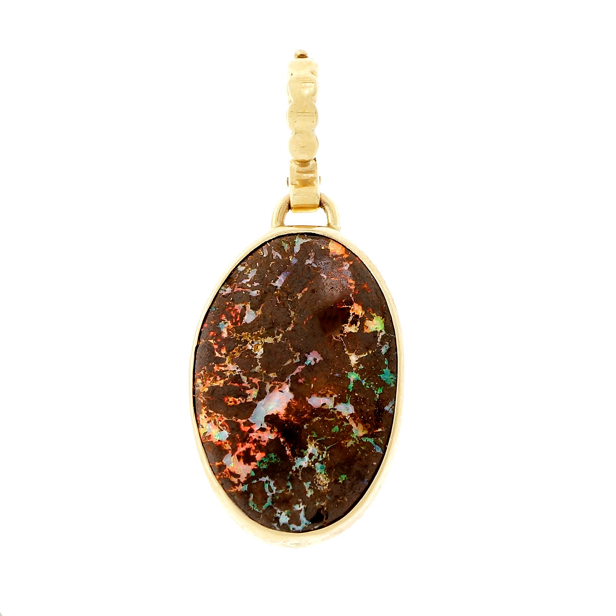 Peter Suchy 14K Yellow Gold with Boulder Opal Enhancer Pendant